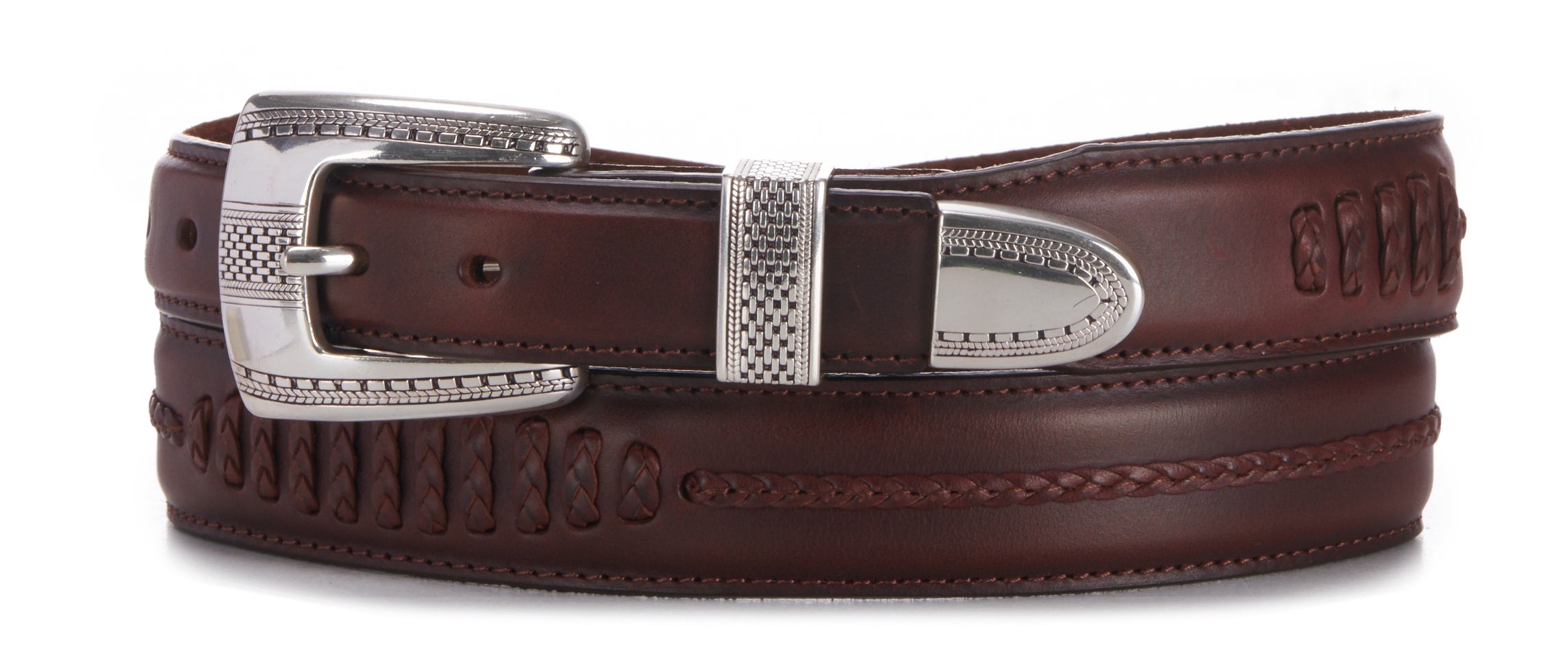 Onyx by Brighton Men s Salina Brown Braided Western Belt Cavender s