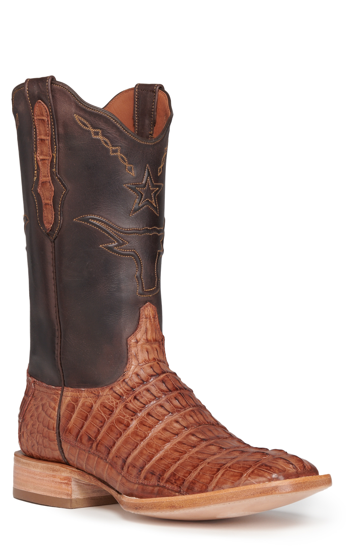Black Jack Men's Chocolate and Cigar Caiman Tail Steer and Black Jack Men's Chocolate and Cigar Caiman Tail Steer and