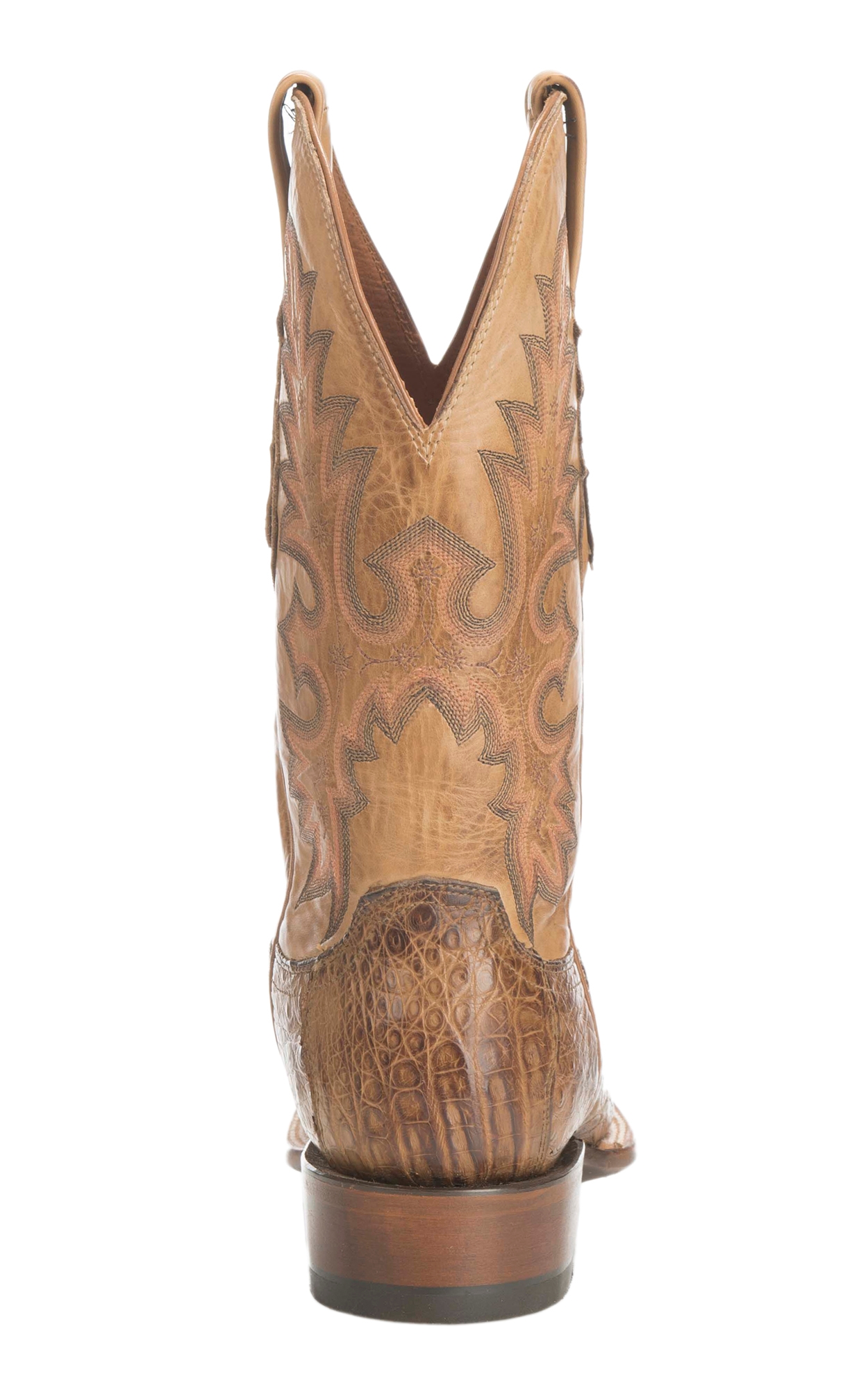 Lucchese Men s Tan Burnish Hornback Caiman Wide Square Toe Exotic Cowboy Boots Cavender s