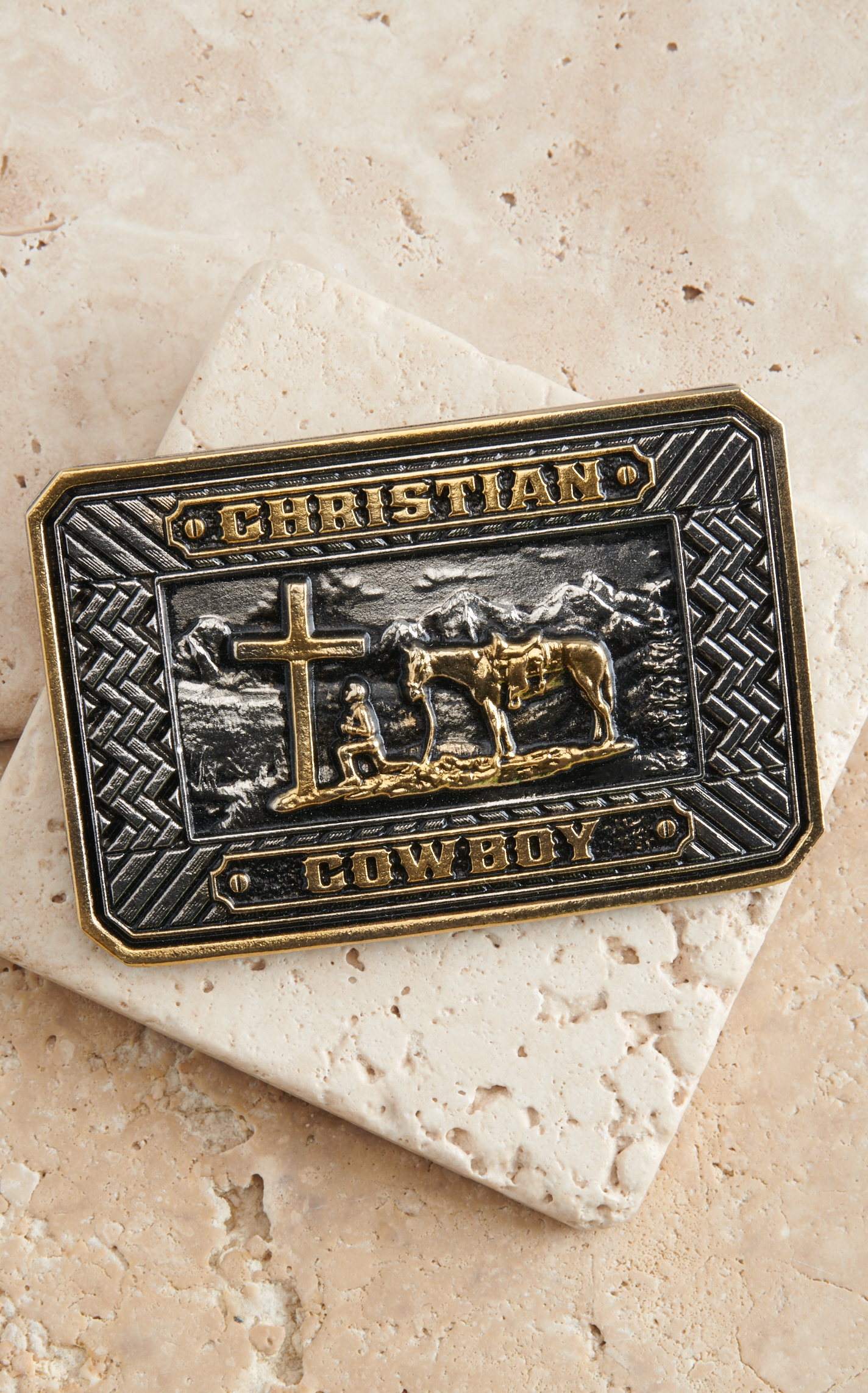 Attitude by Montana Silversmiths Beaming Christian Cowboy Belt Buckle