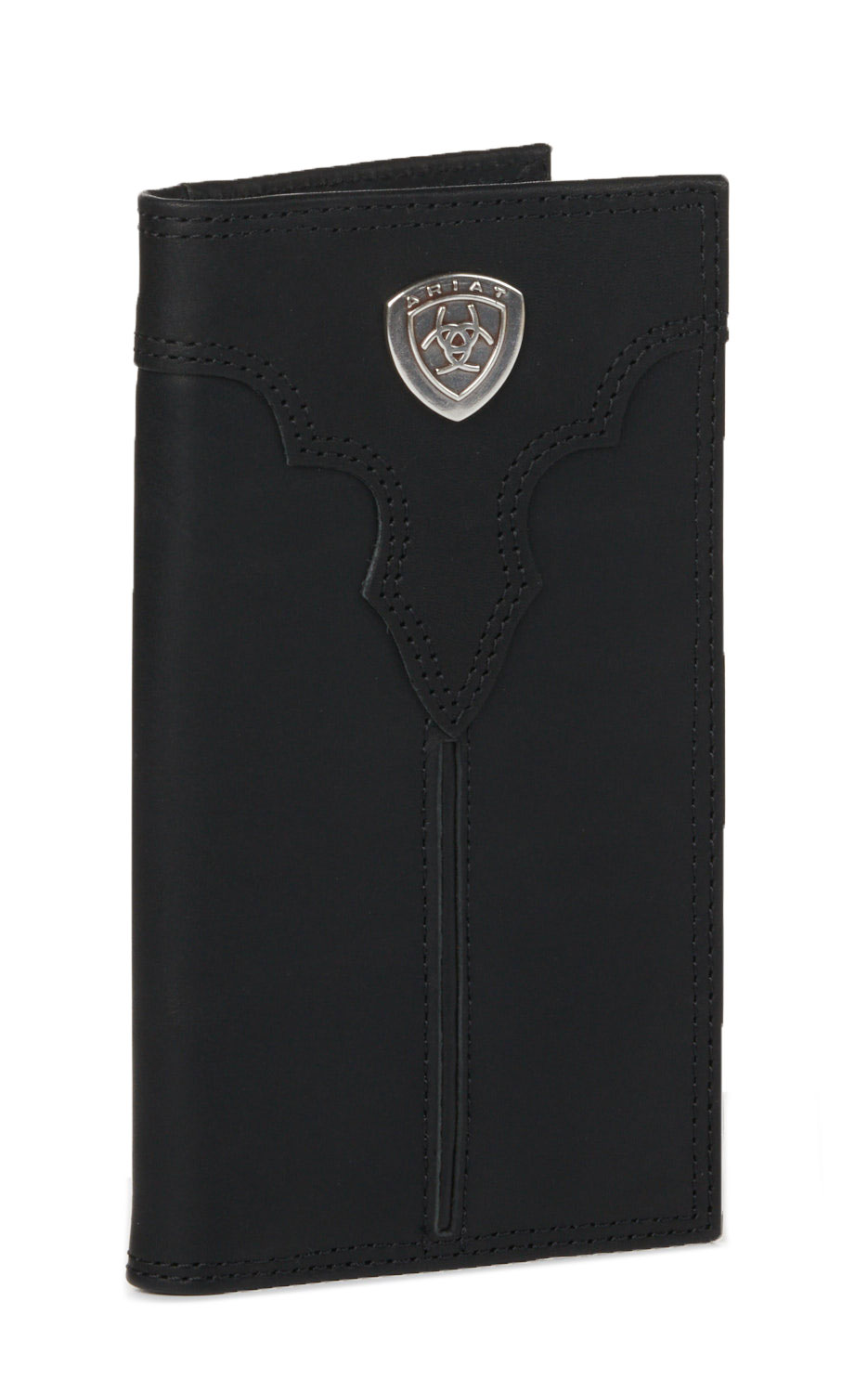 Ariat Men's Black Center Seam Leather Rodeo Wallet/ Checkbook Cover