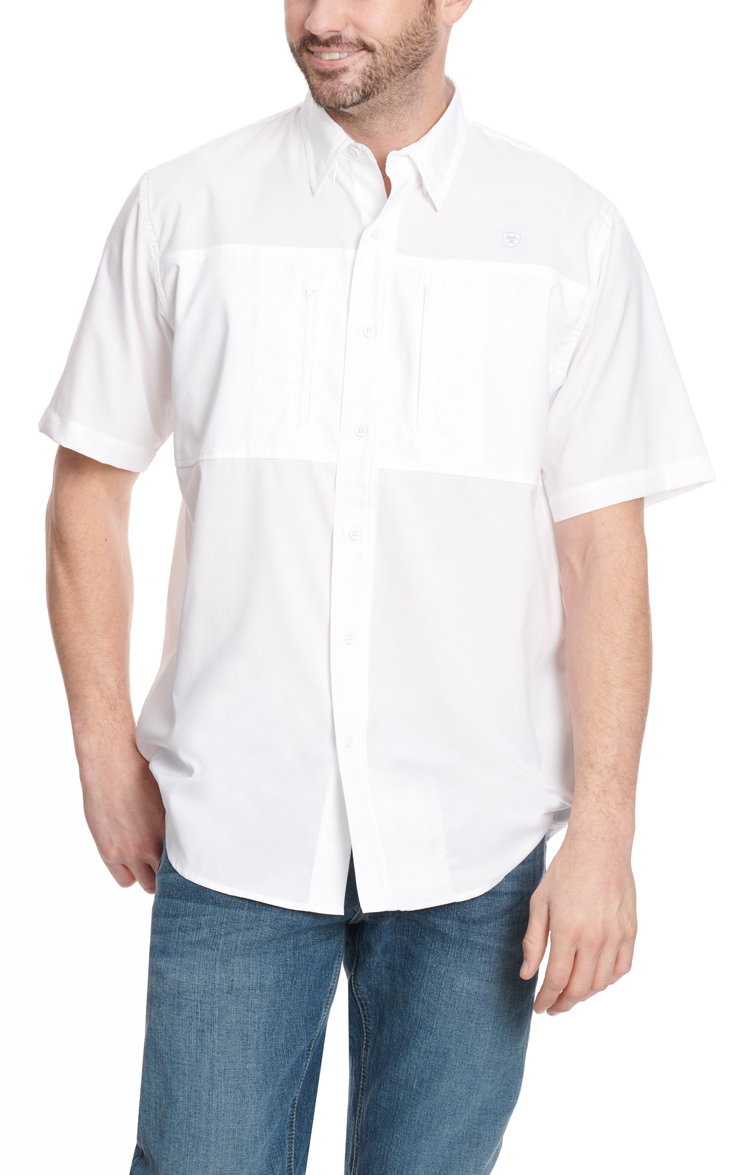 Ariat Men's VentTEK Cream Short Sleeve Shirt