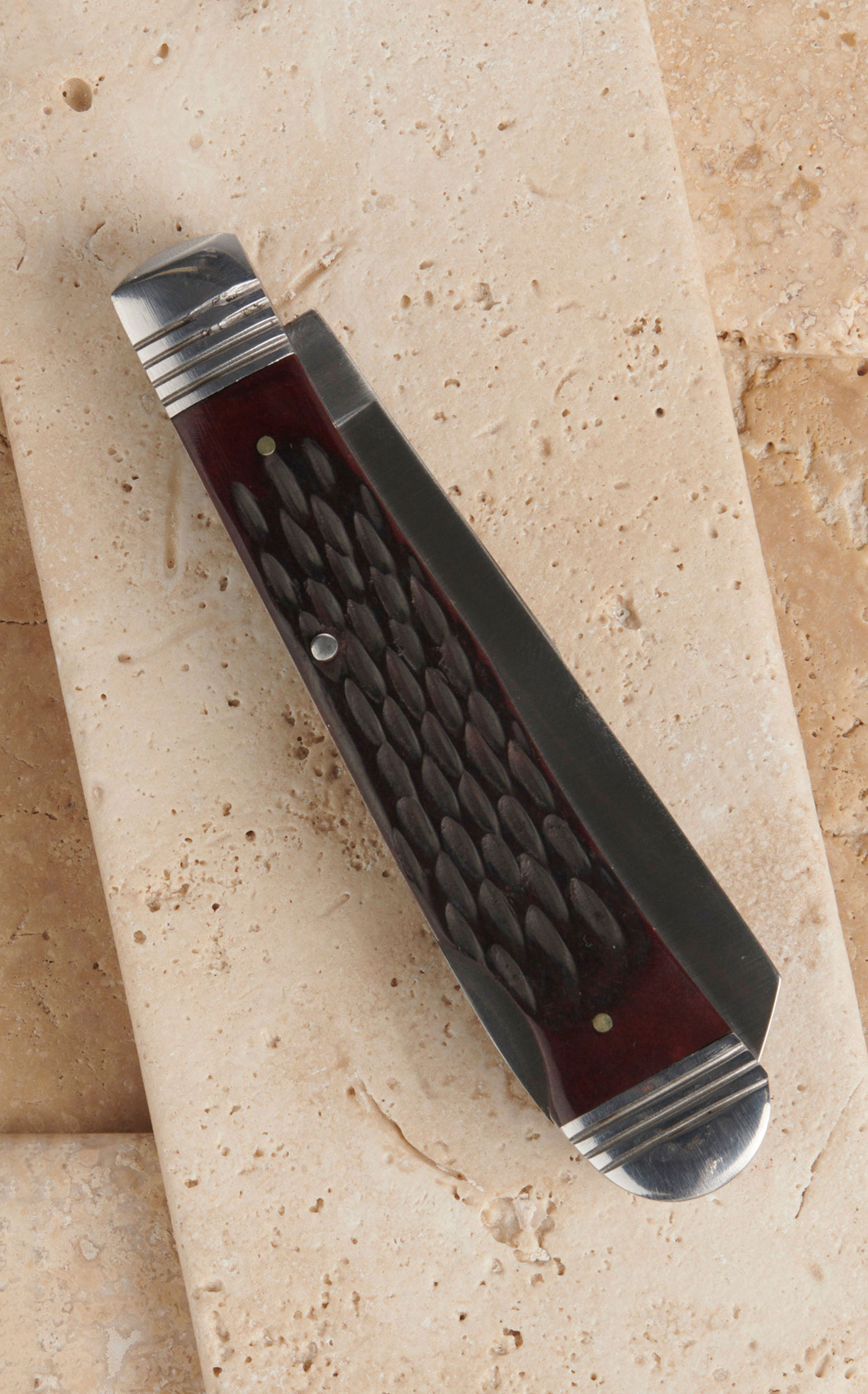 Ariat Medium Smooth Brown Folding Knife- 3