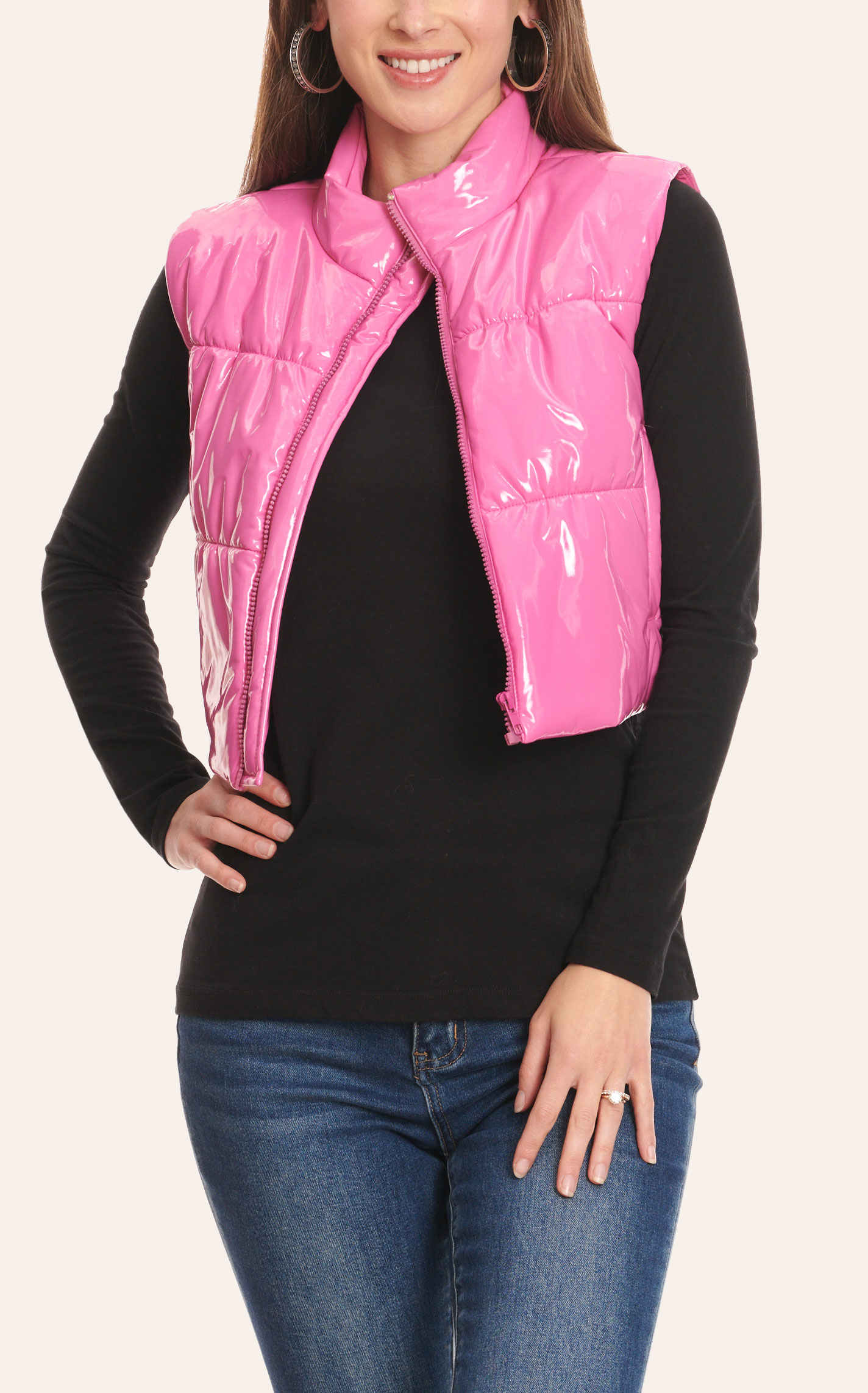 BUBBLEGUM PINK QUILTED VEST