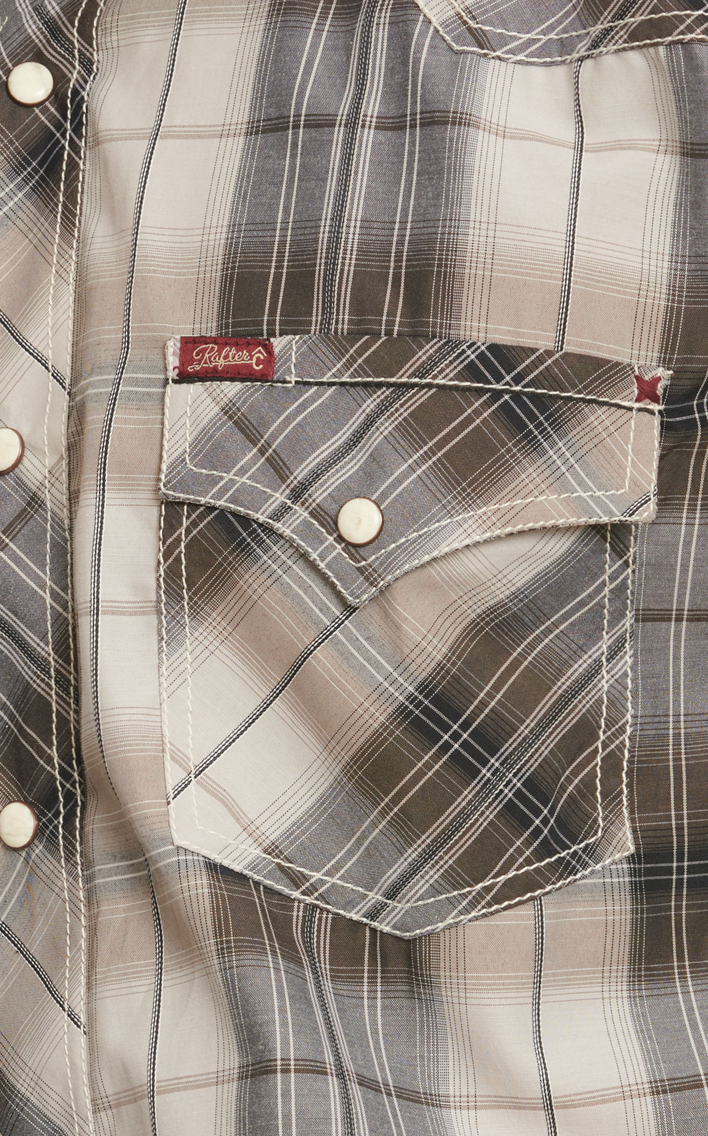 Rafter C Men's Red Dirt Collection Gray & Black Plaid Western Shirt