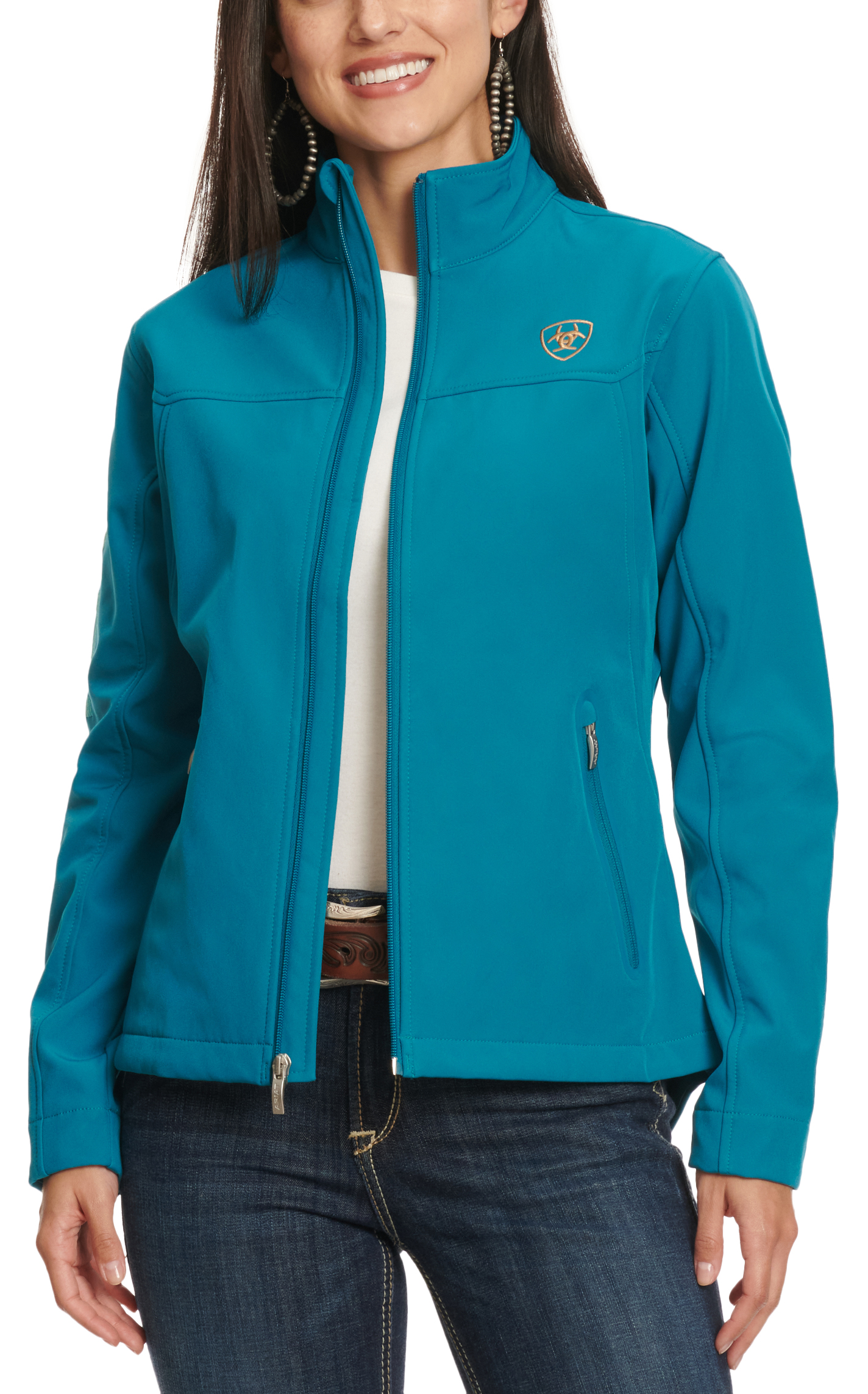 Ariat Women s Turquoise Serape Print Logo Sleeve Softshell Jacket