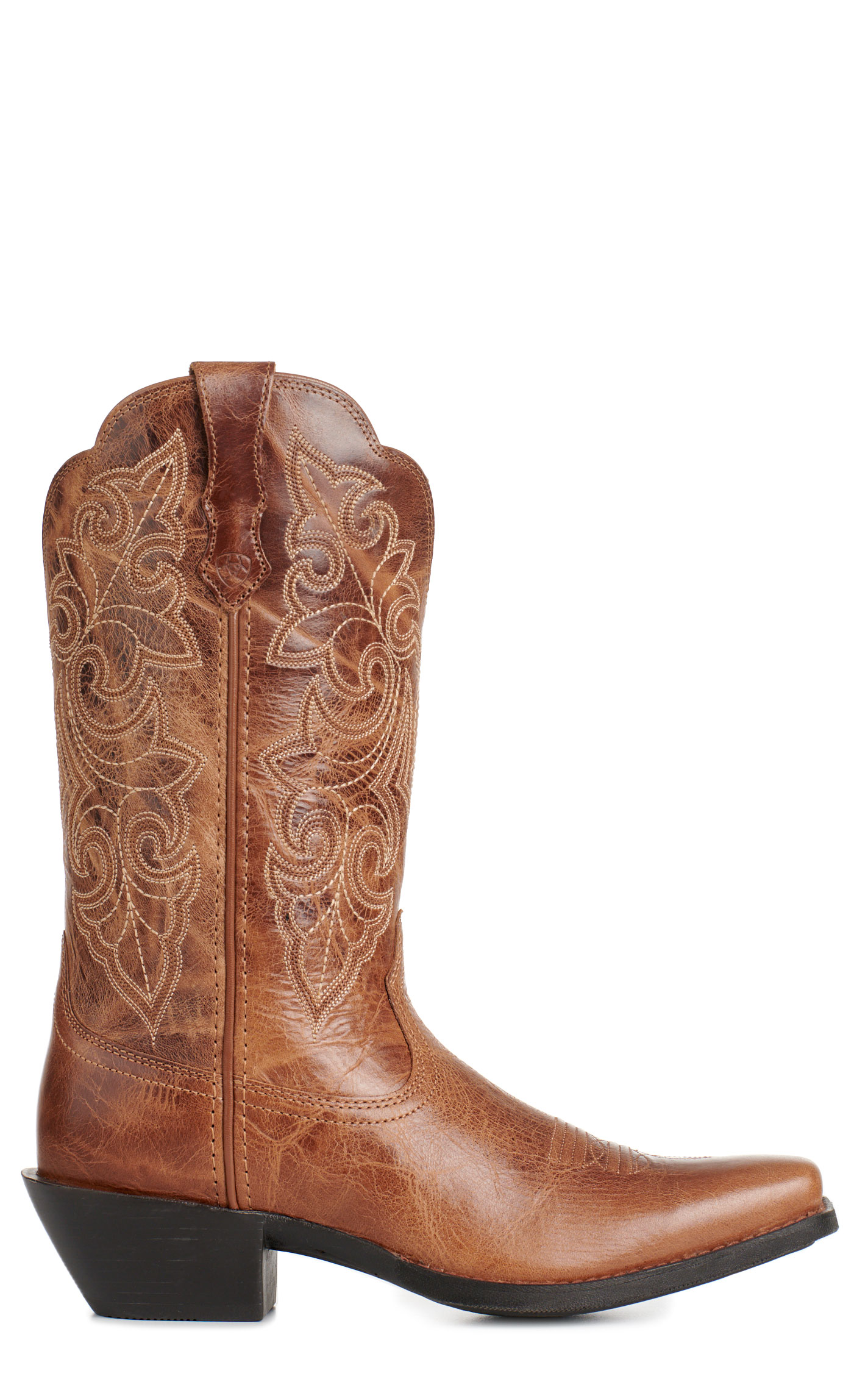 Ariat Women's Round Up Russet Tan Punchy Square Toe Cowboy Boots