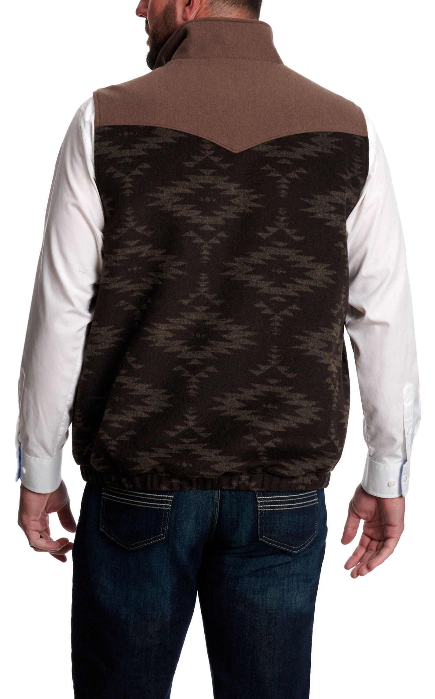 Cinch Men s Coffee Chocolate Aztec Poly Wool Concealed Carry Vest