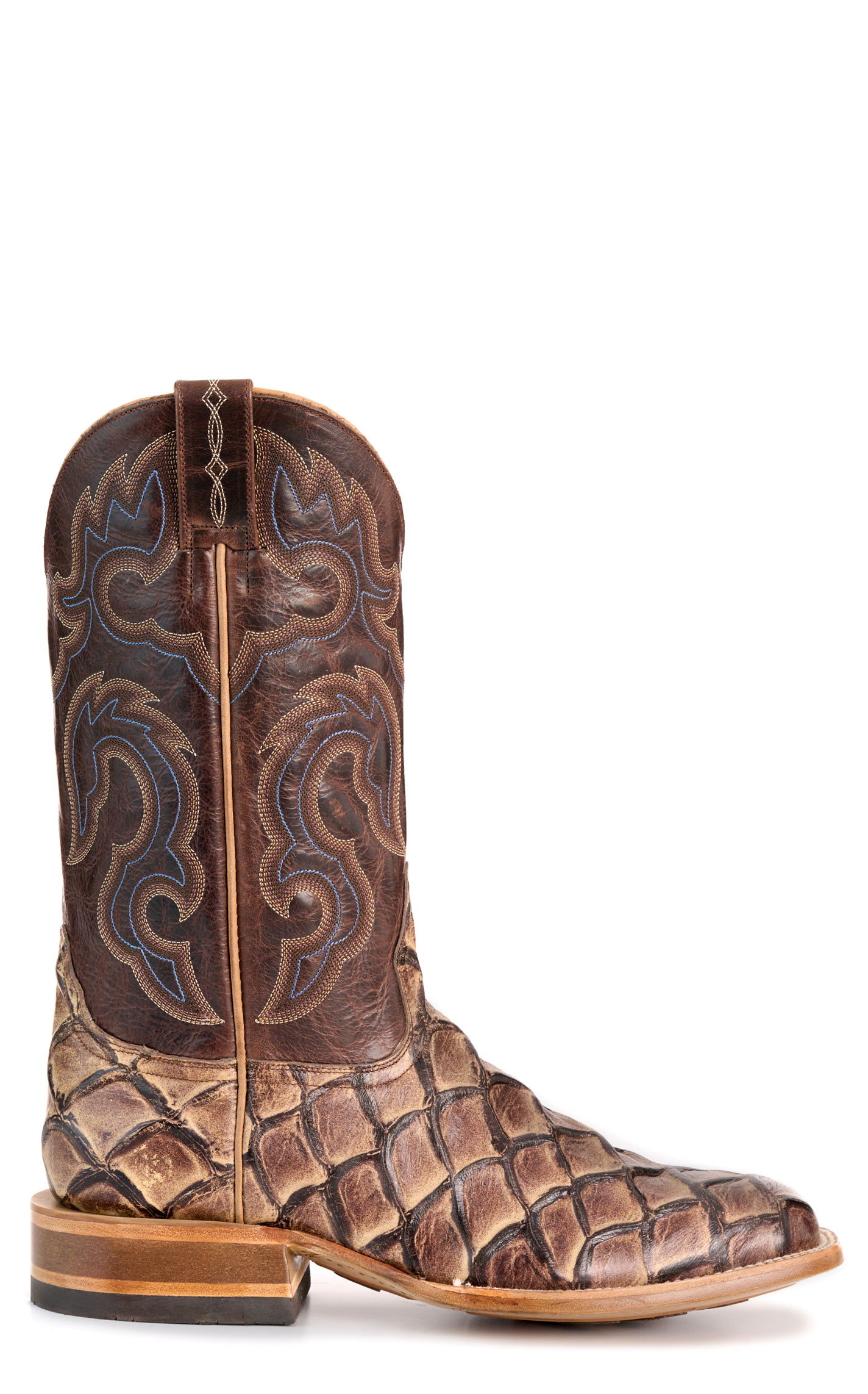 Cavender s Men s Endurance Pirarucu Print Wide Square Toe Cowboy Boots Cavender s