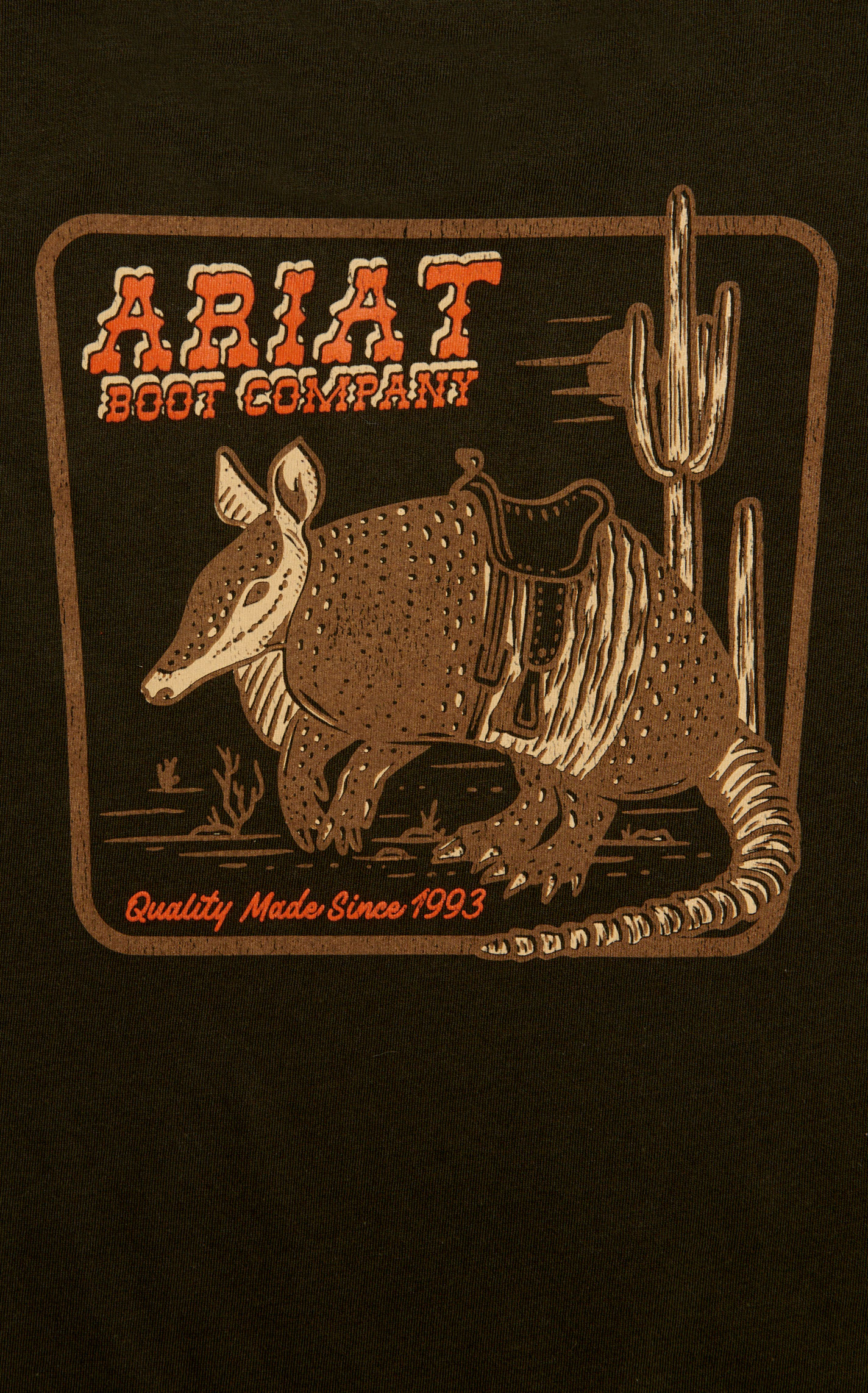 Ariat Boy's Dark Army Green Saddled Armadillo Logo Graphic T-Shirt