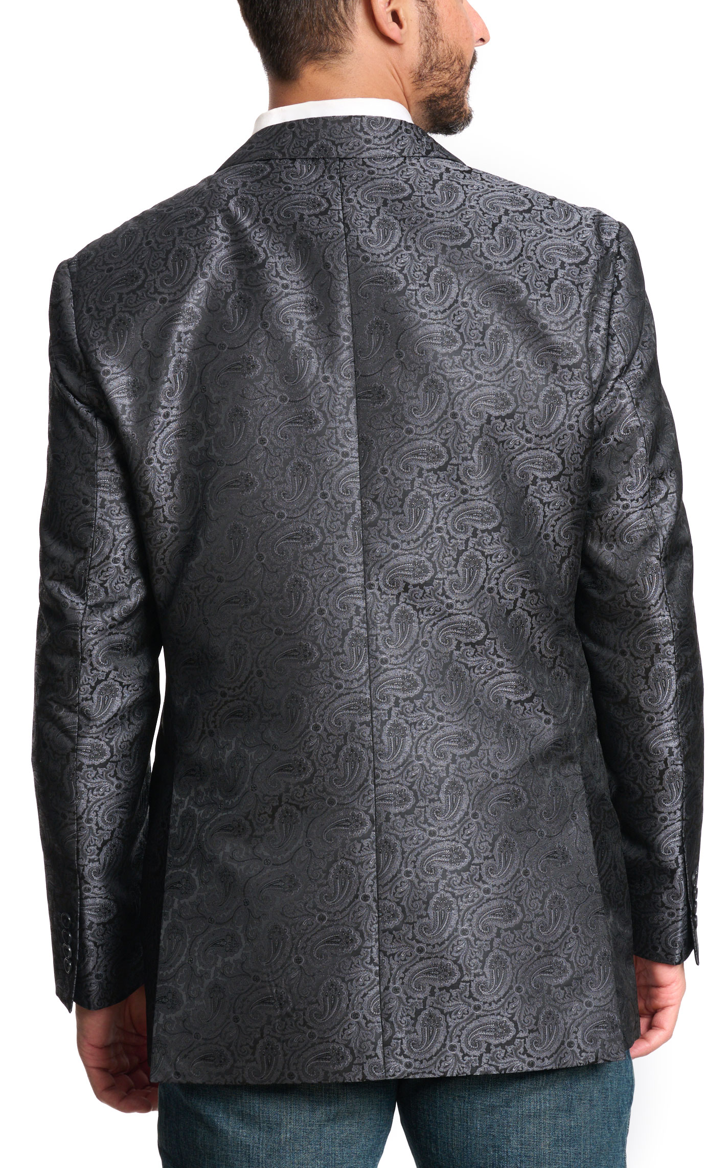 Rock Roll Denim Men s Black Paisley Sport Coat