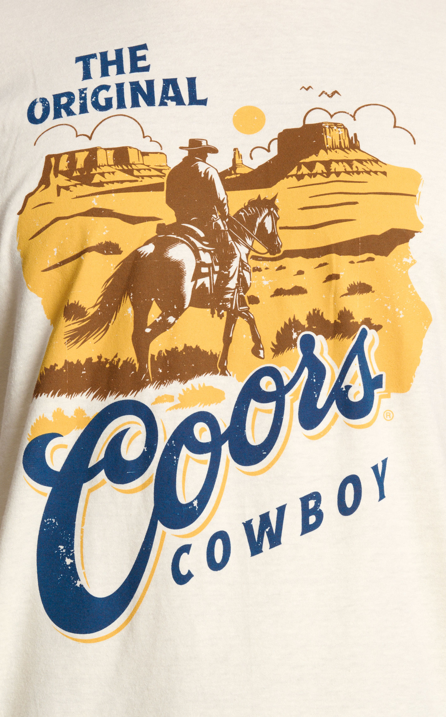 Brew City Men's Natural Coors Cowboy Graphic T-Shirt