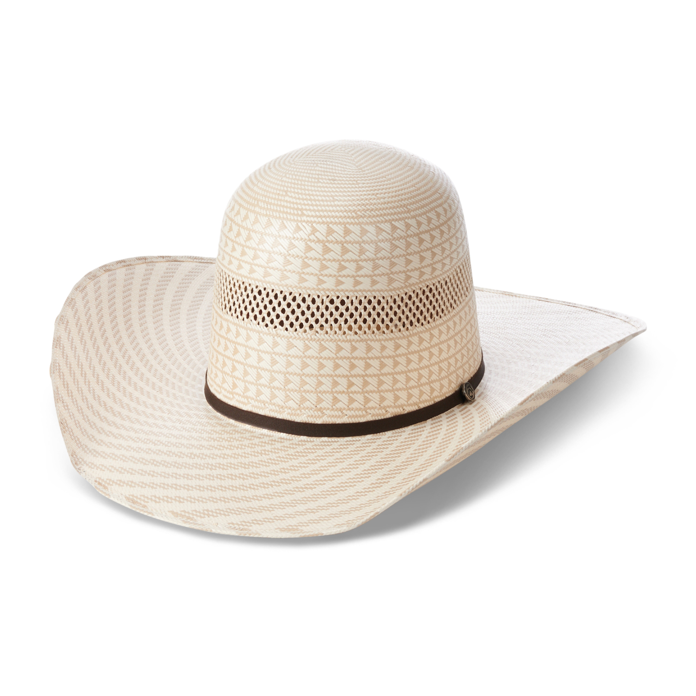 Rafter C Ivory and Tan Swirl Shantung Open Crown Cowboy Hat
