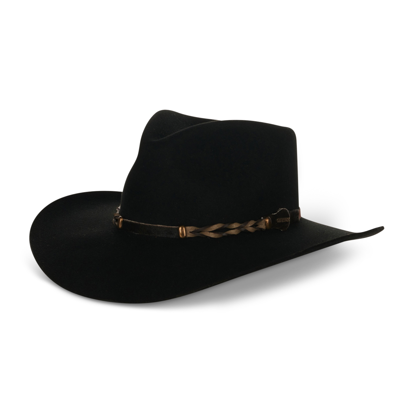 Stetson Drifter 4X Black Pinched Front Felt Cowboy Hat Stetson Drifter 4X Black Pinched Front Felt Cowboy Hat