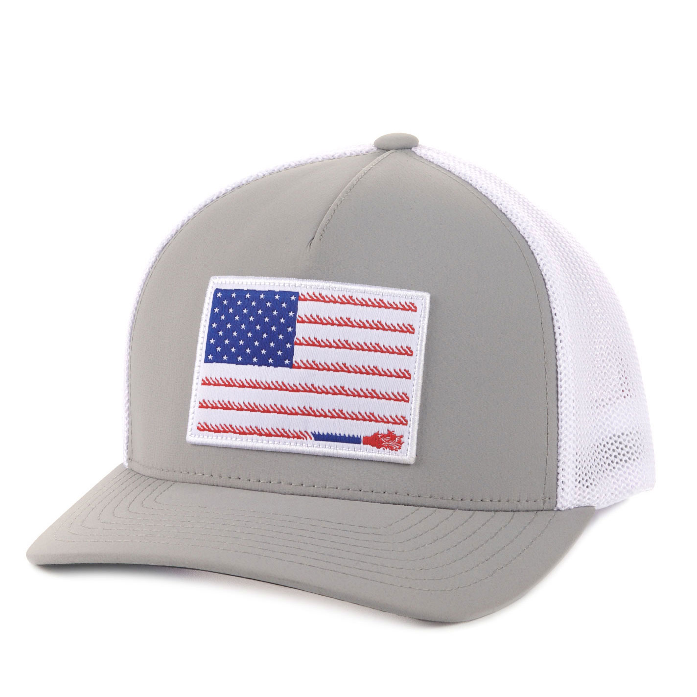 Hooey Men's Putty and White with American Flag Rope Patch Flex Fit Cap