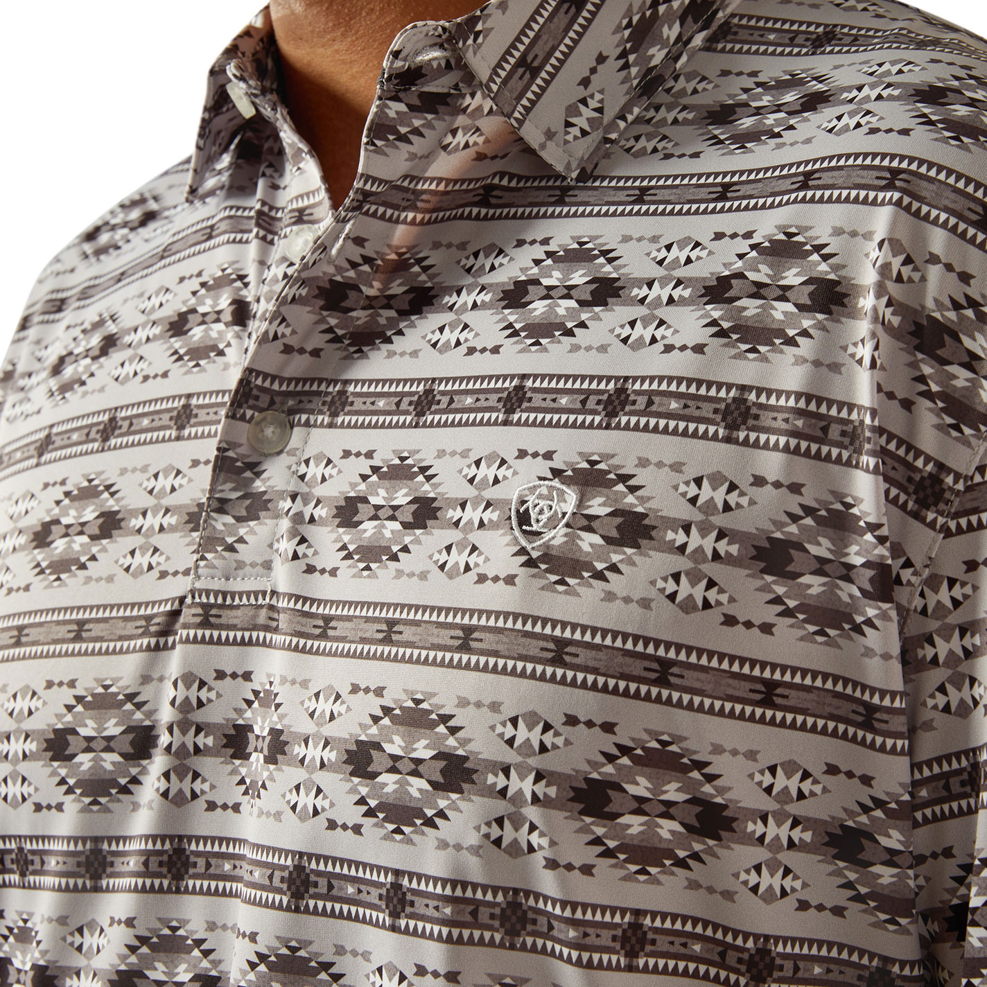 Ariat Men's AriatTEK Gray & Black Aztec Polo Shirt