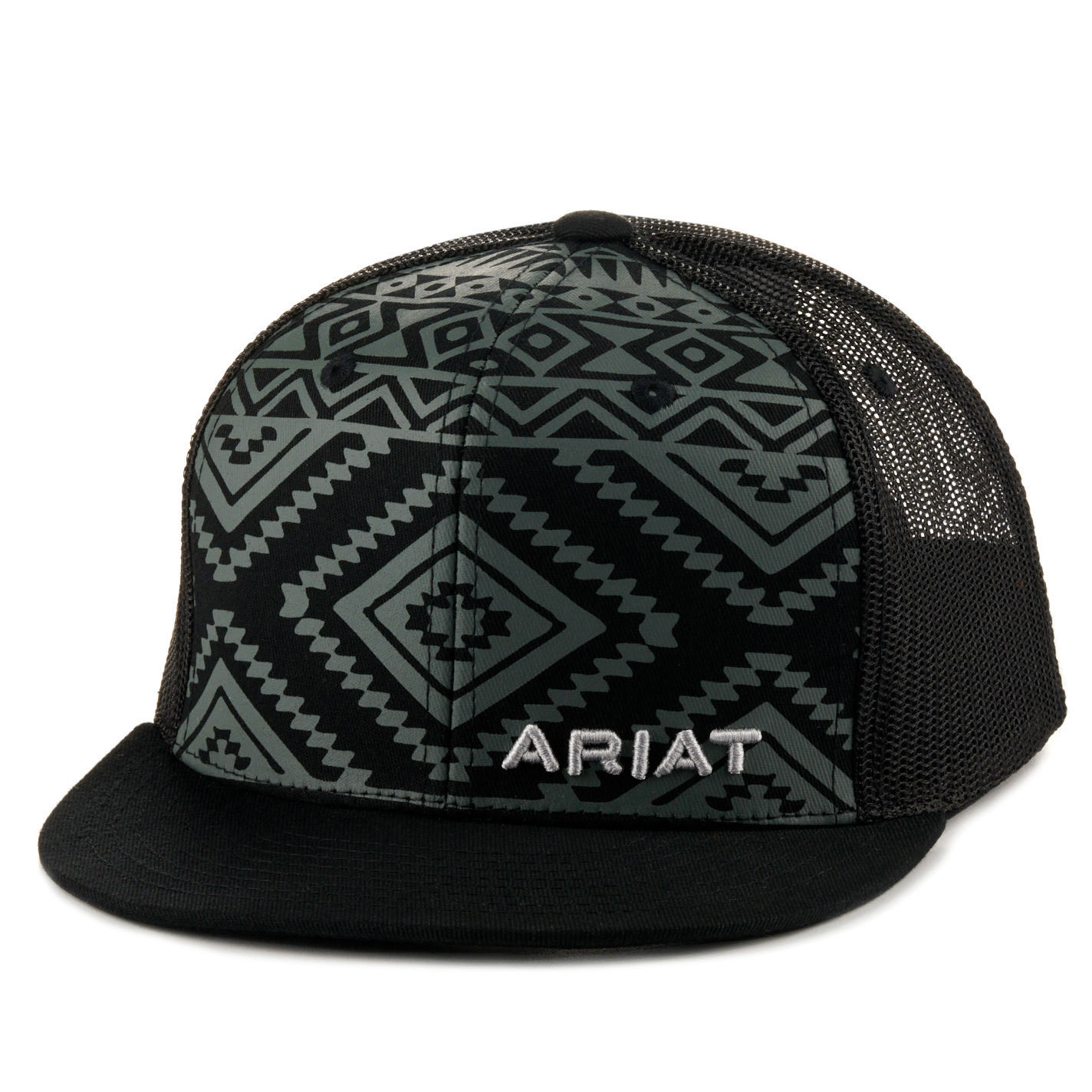 Ariat Youth Charcoal Aztec on Black Logo Cap