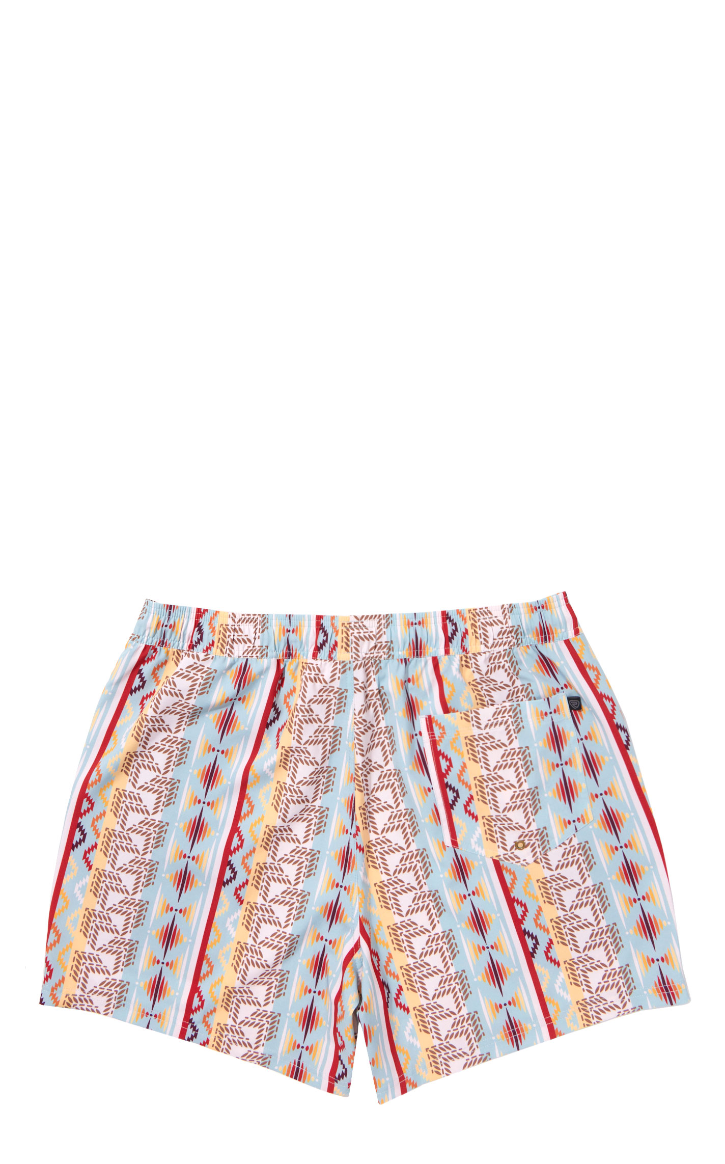Panhandle Slim Men's Multi-Color Striped Aztec Print Swim Trunk