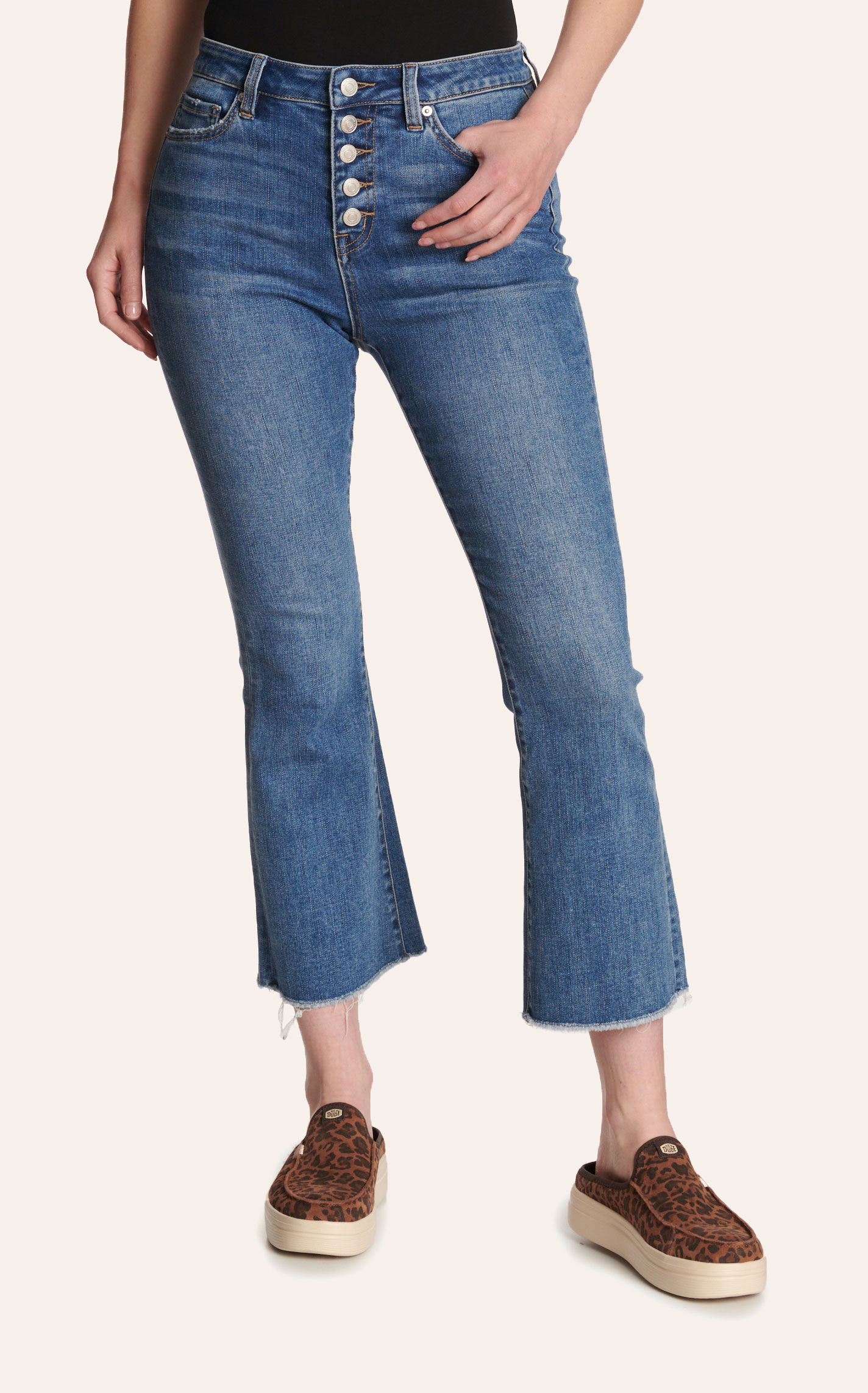 Mica Red Ankle Flare Jeans
