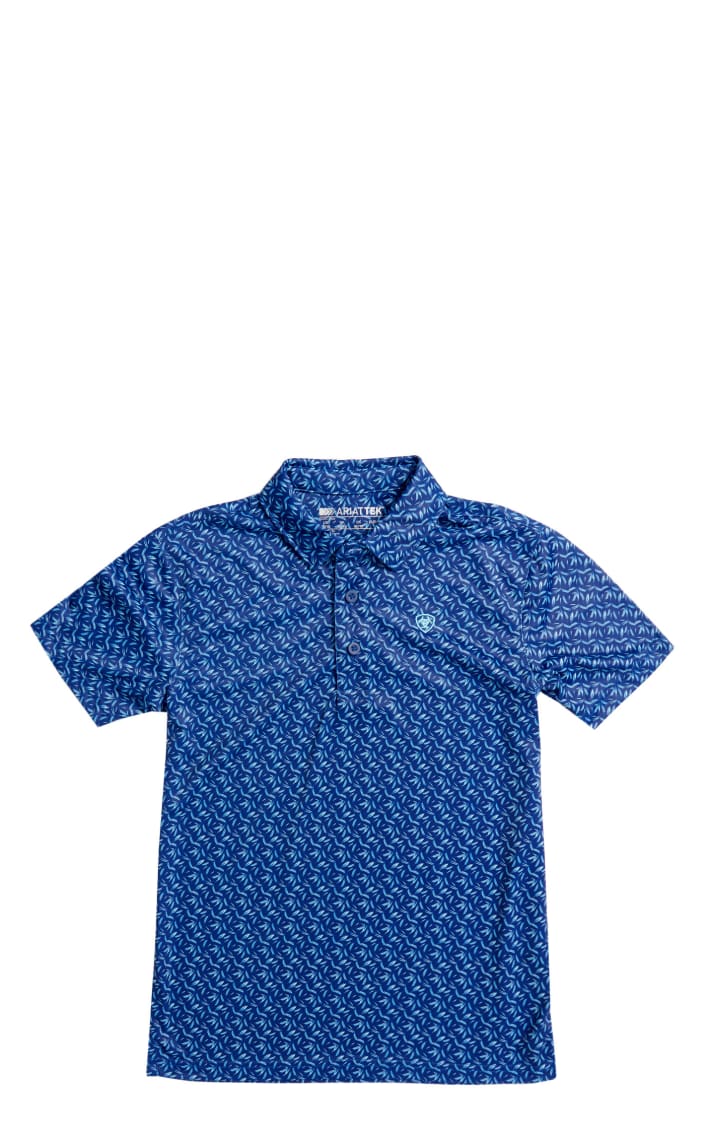 Ariat Boy's AriatTek Light Turquoise Polo