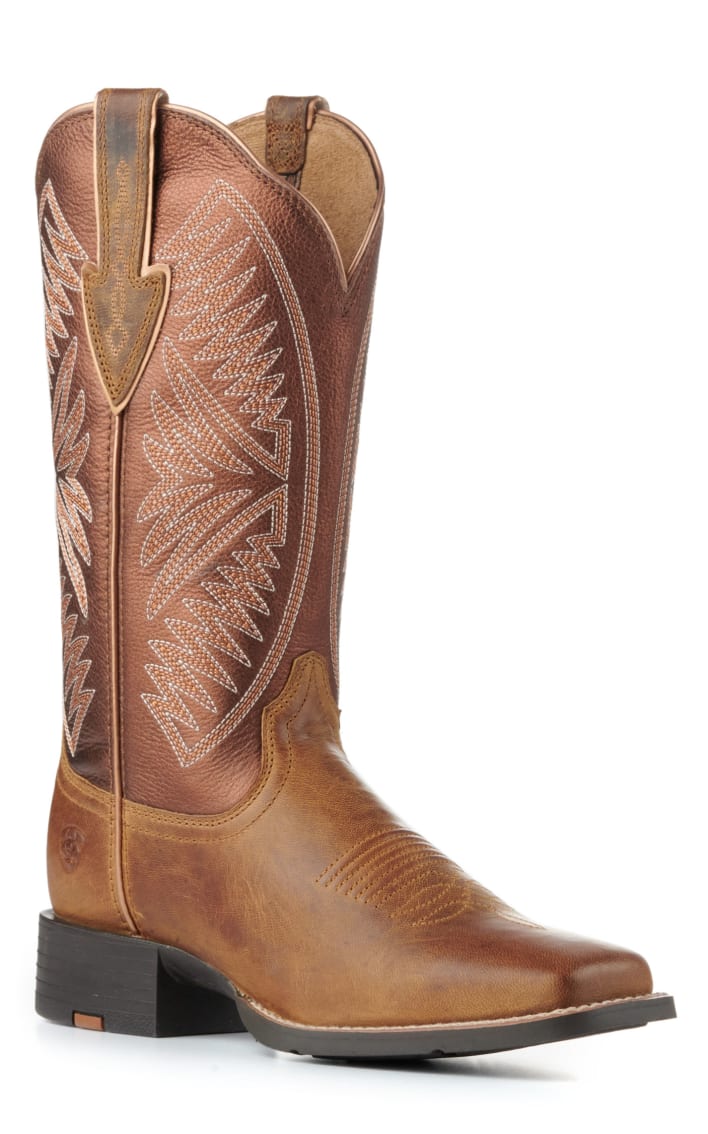 Cavender's Private Label Women's Horseman Black Silver Botanical  Wide Toe Cowgirl Boots