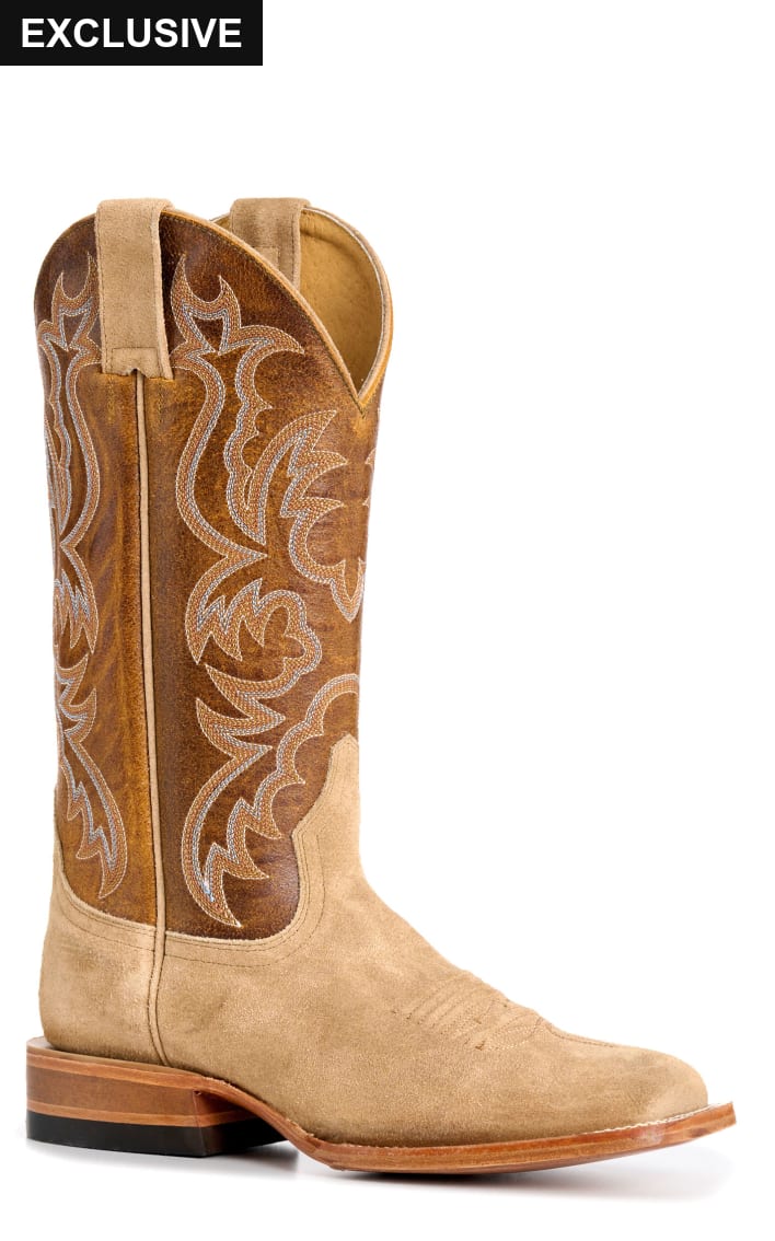 Cavender's Private Label Women's Horseman Black Silver Botanical  Wide Toe Cowgirl Boots
