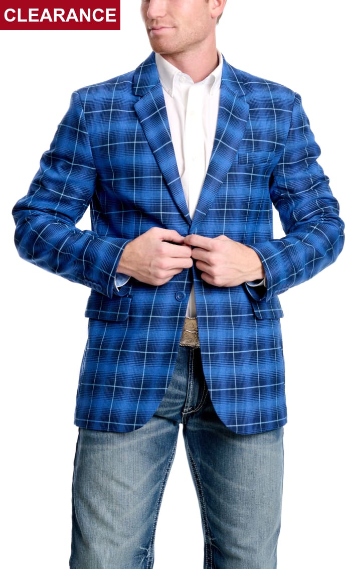Rock & Roll Denim Men's Wide "Blues" Plaid Sports Coat