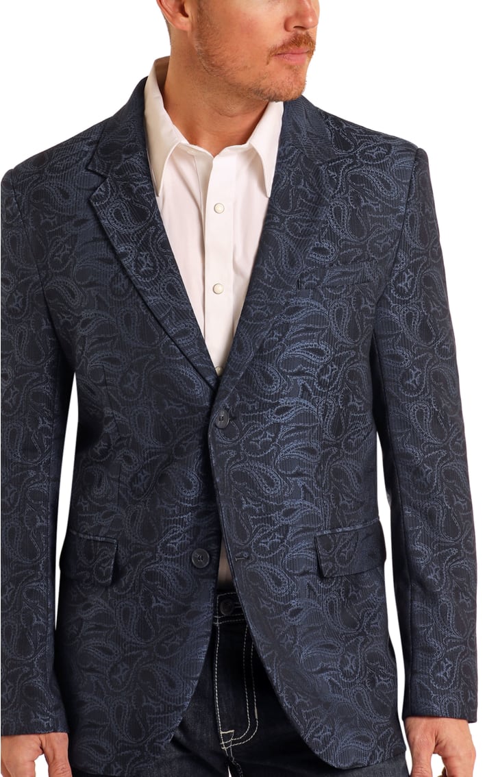 Rock & Roll Denim Men's Jacquard Navy Paisley Sports Coat