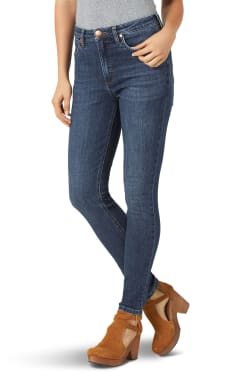 Wrangler Retro Women's Leah Medium Wash High Rise Comfort Stretch Skinny Jean