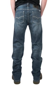 Rock & Roll Denim Men's Revolver Dark Wash Slim Fit Straight Leg ReFlex Stretch Jeans