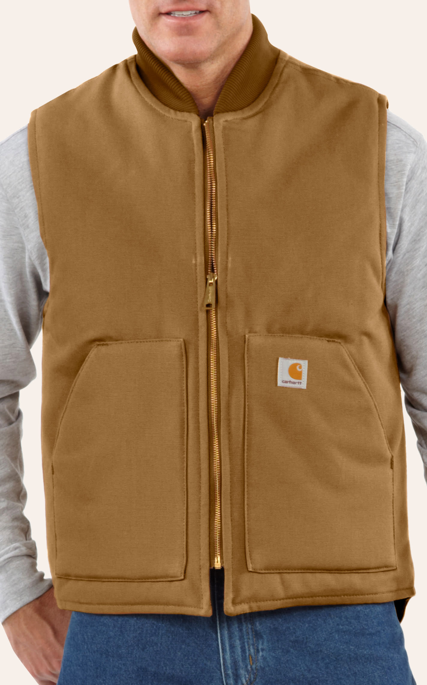 Carhartt Carharatt Men's Caramel Relaxed Fit Insulated Work Vest In Brown
