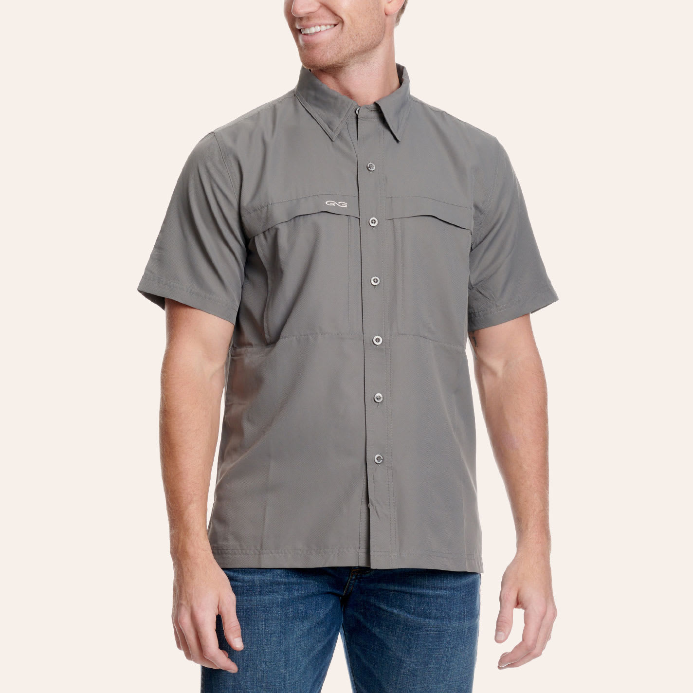 Gameguard Outdoors Men's Gunmetal Gray Microfiber Fishing Shirt