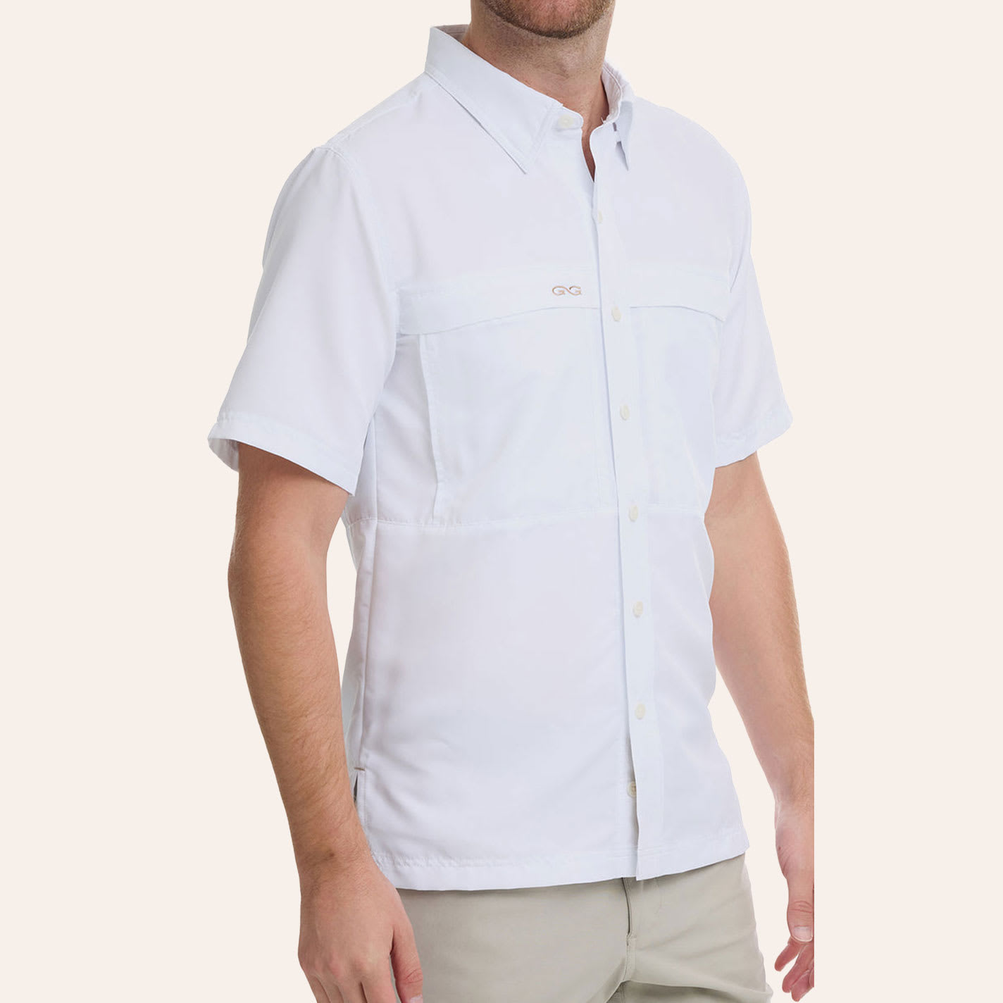 Gameguard Outdoors Men's White Microfiber Fishing Shirt