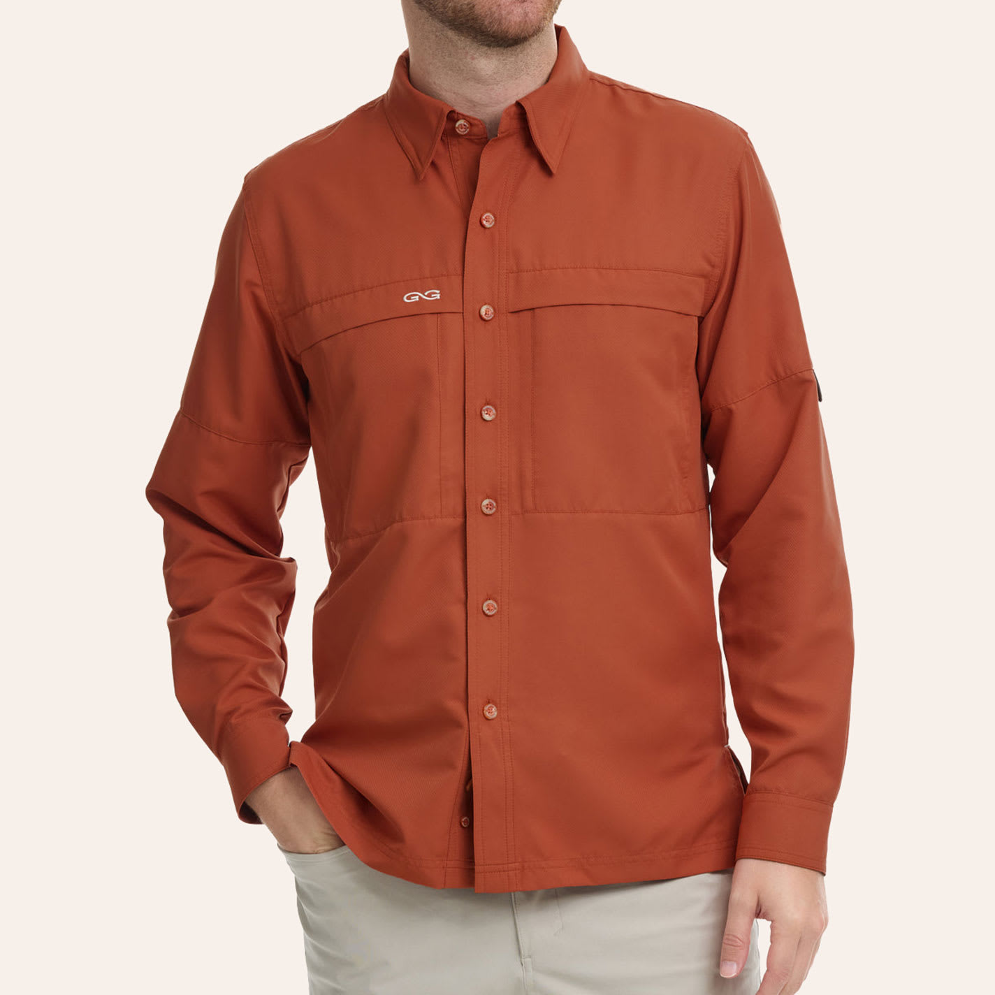 Gameguard Men's Explorer Copper Long Sleeve Fishing Shirt In Brown
