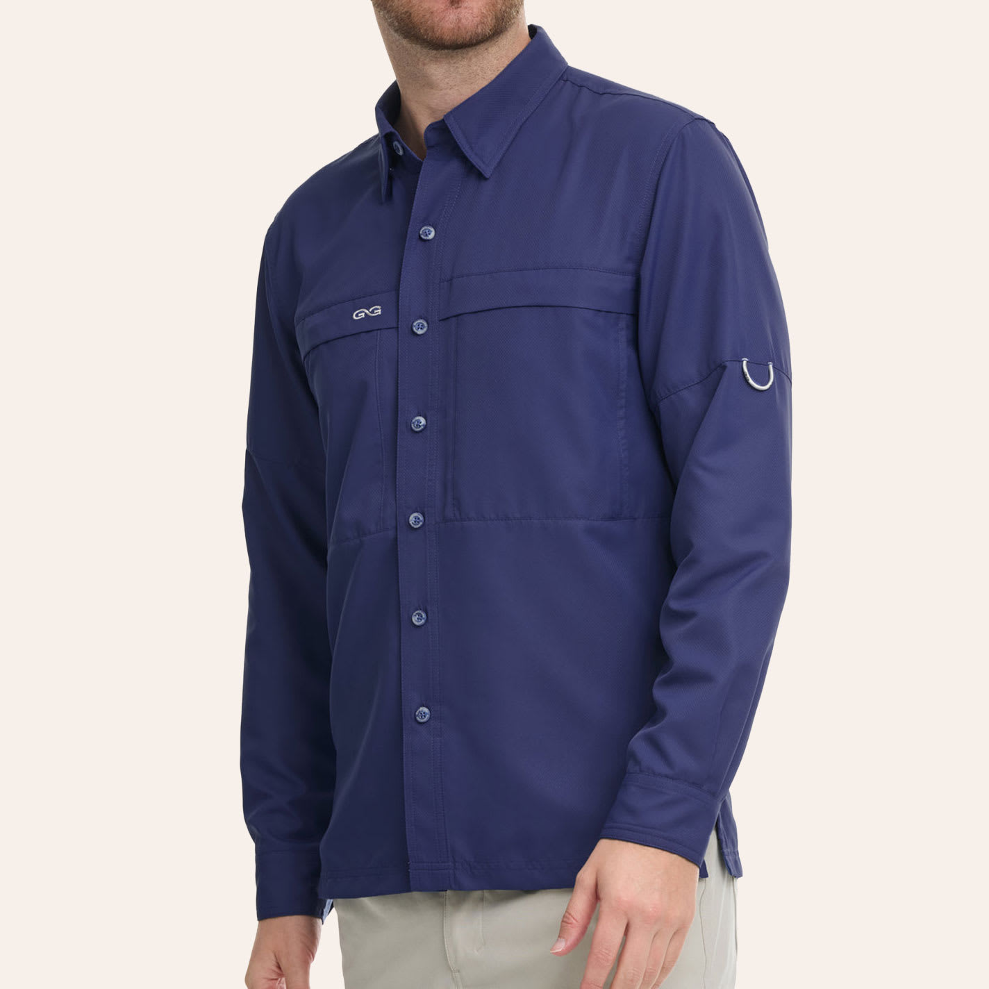 Gameguard Men's Explorer Indigo Long Sleeve Fishing Shirt In Purple