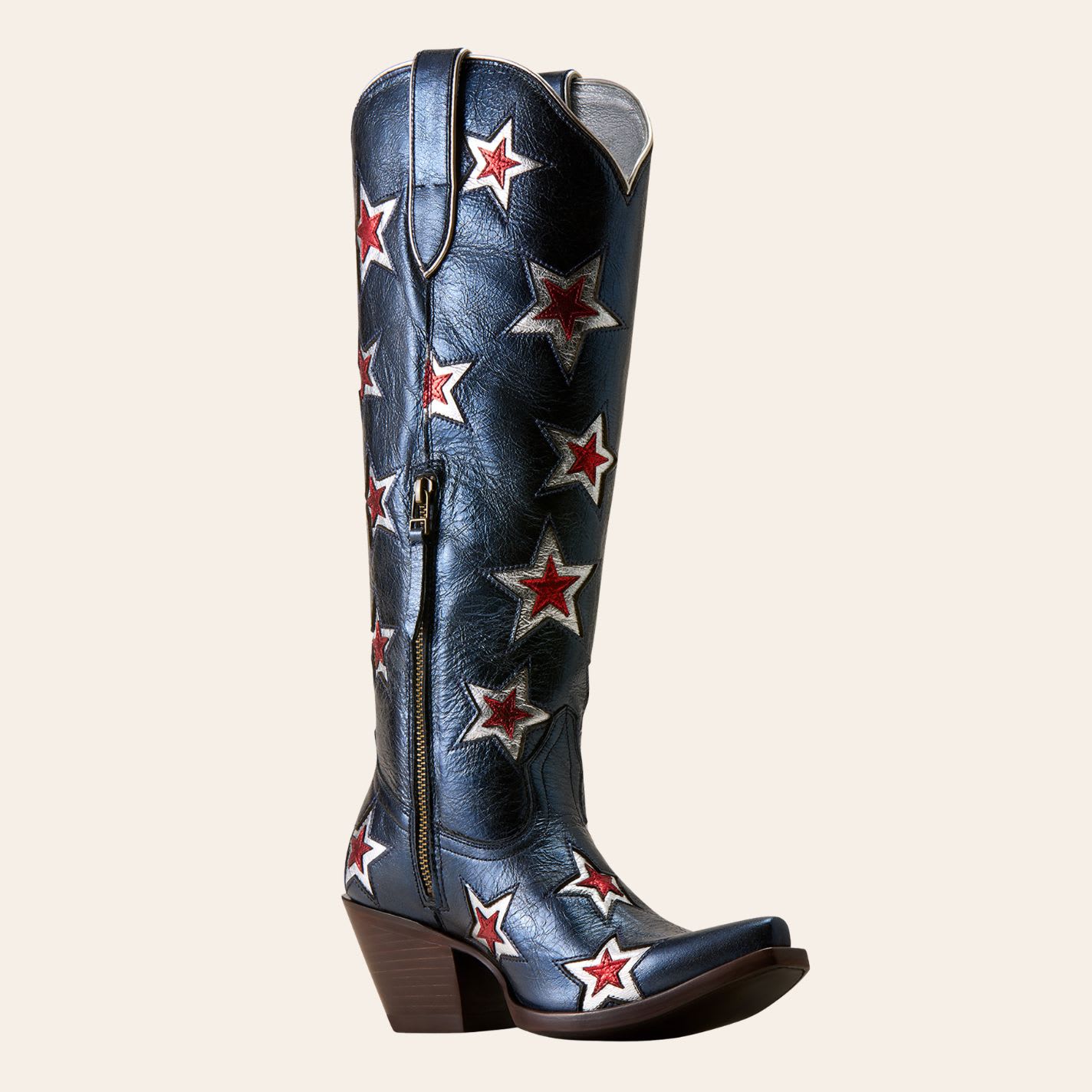 Ariat Women's Casanova Starlight Blue Star Inlay Zipper Snip Toe Cowboy Boots