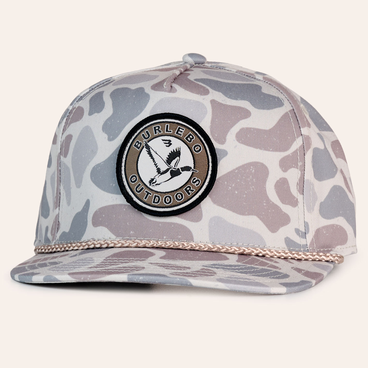 Burlebo Men's Classic Deer Camo Print Circle Mallard Patch Rope Curved Bill Cap In Multi