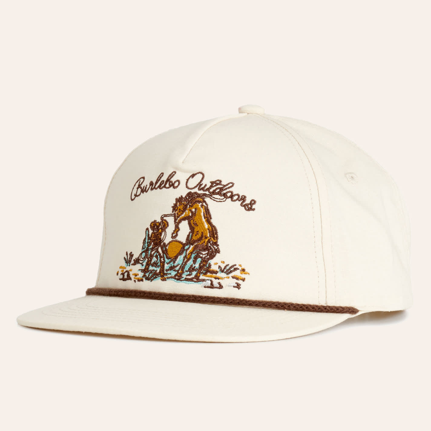 Burlebo Putty Cowboy Up Patch Curved Bill Cap In White