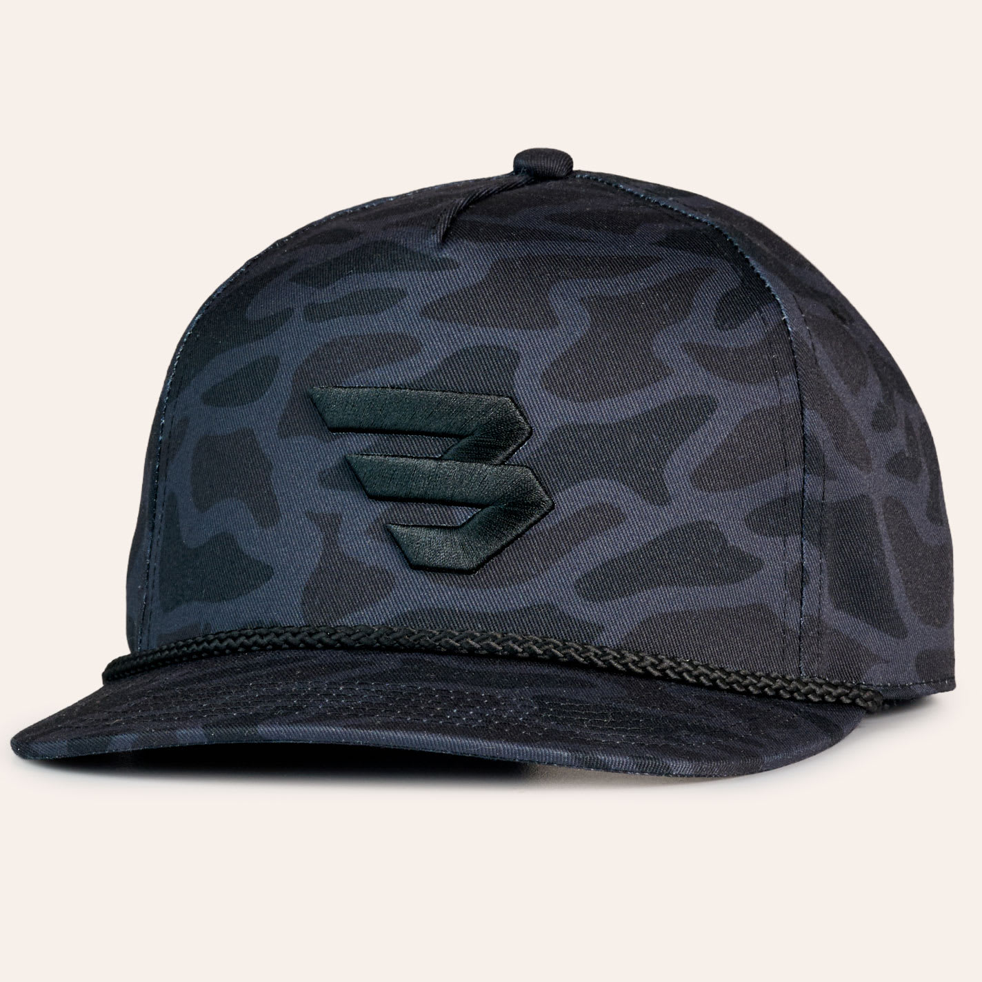 Burlebo Black Camo Flying B Embroidered Rope Curved Bill Cap