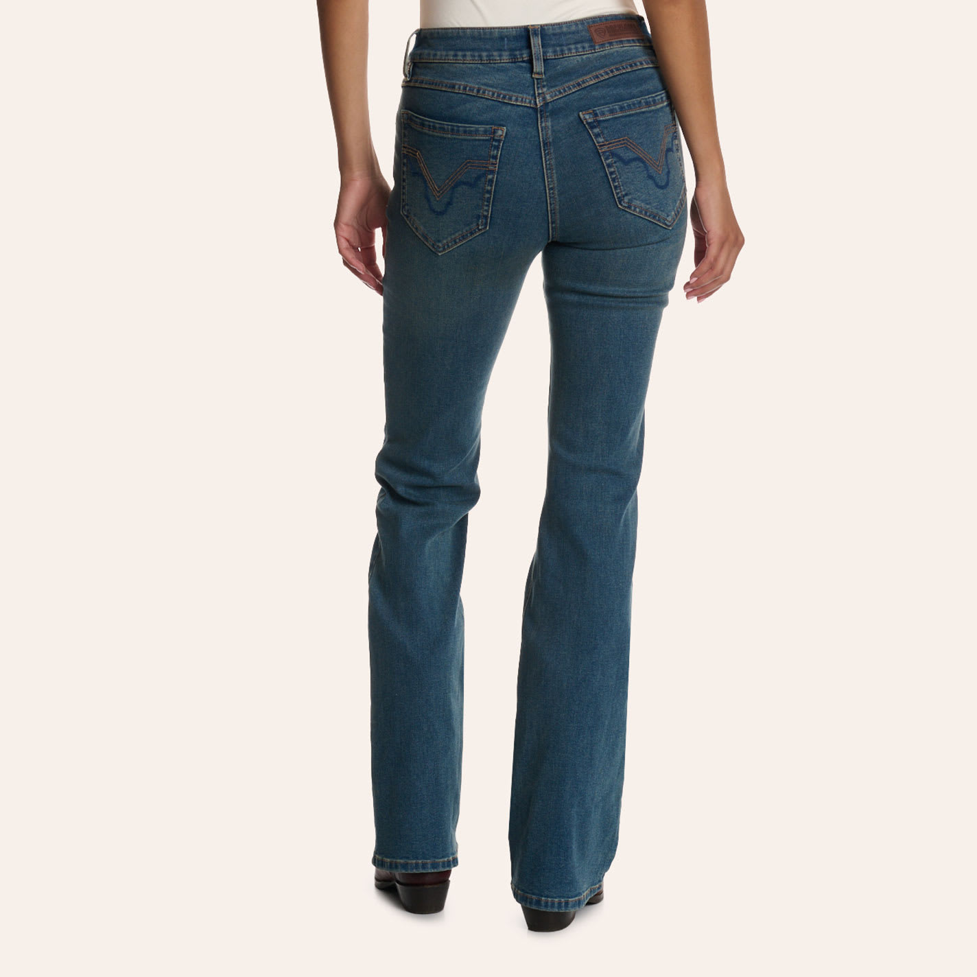 Rock & Roll Denim Women's Dark Wash Mid Rise Bootcut Jeans In Blue