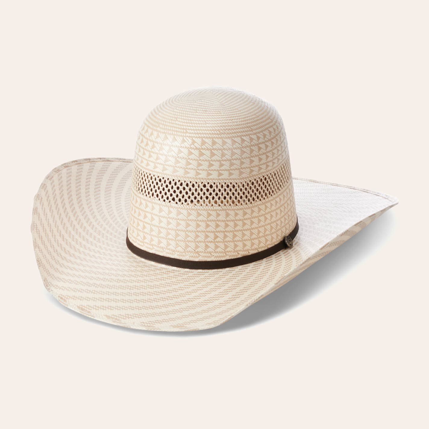 Rafter C Ivory and Tan Swirl Shantung Open Crown Cowboy Hat - Men's  - 75/8 - From Cavender's