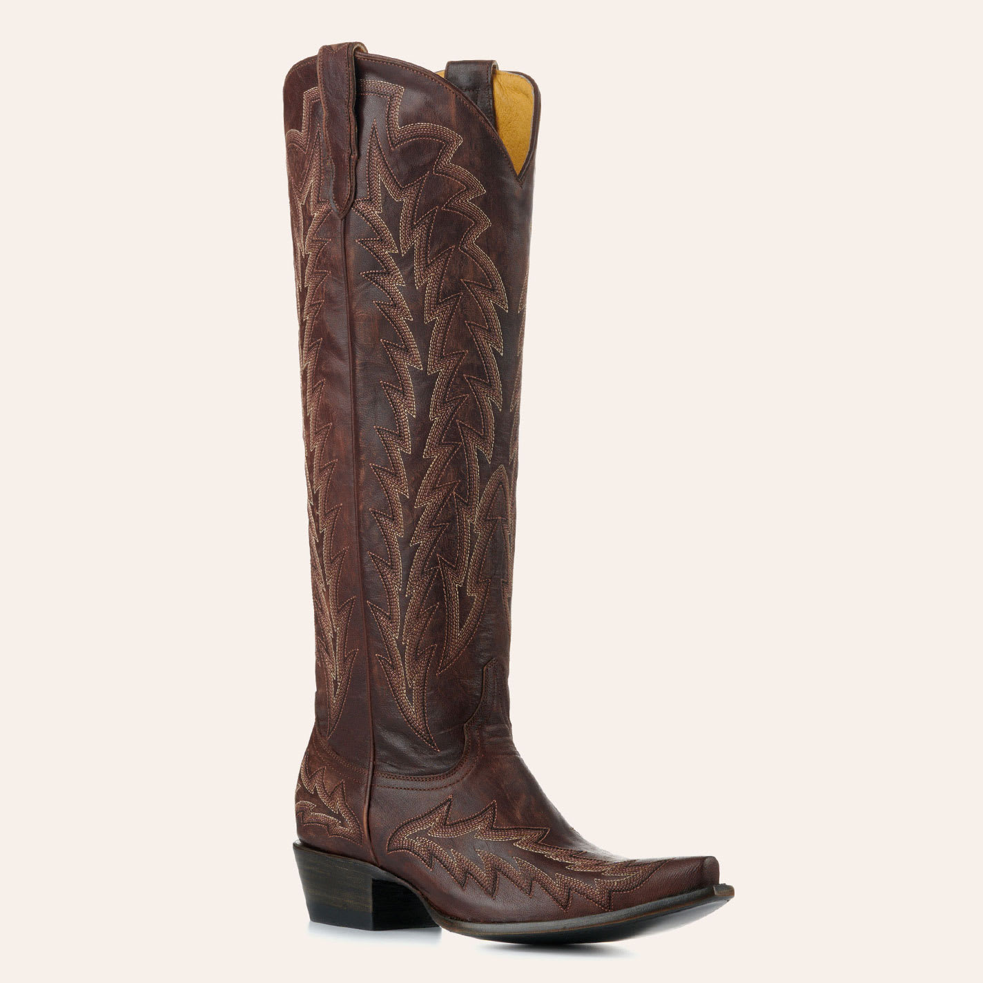 Jrc & Sons Women's Nancy Brass Goat Snip Toe Tall Cowboy Boots