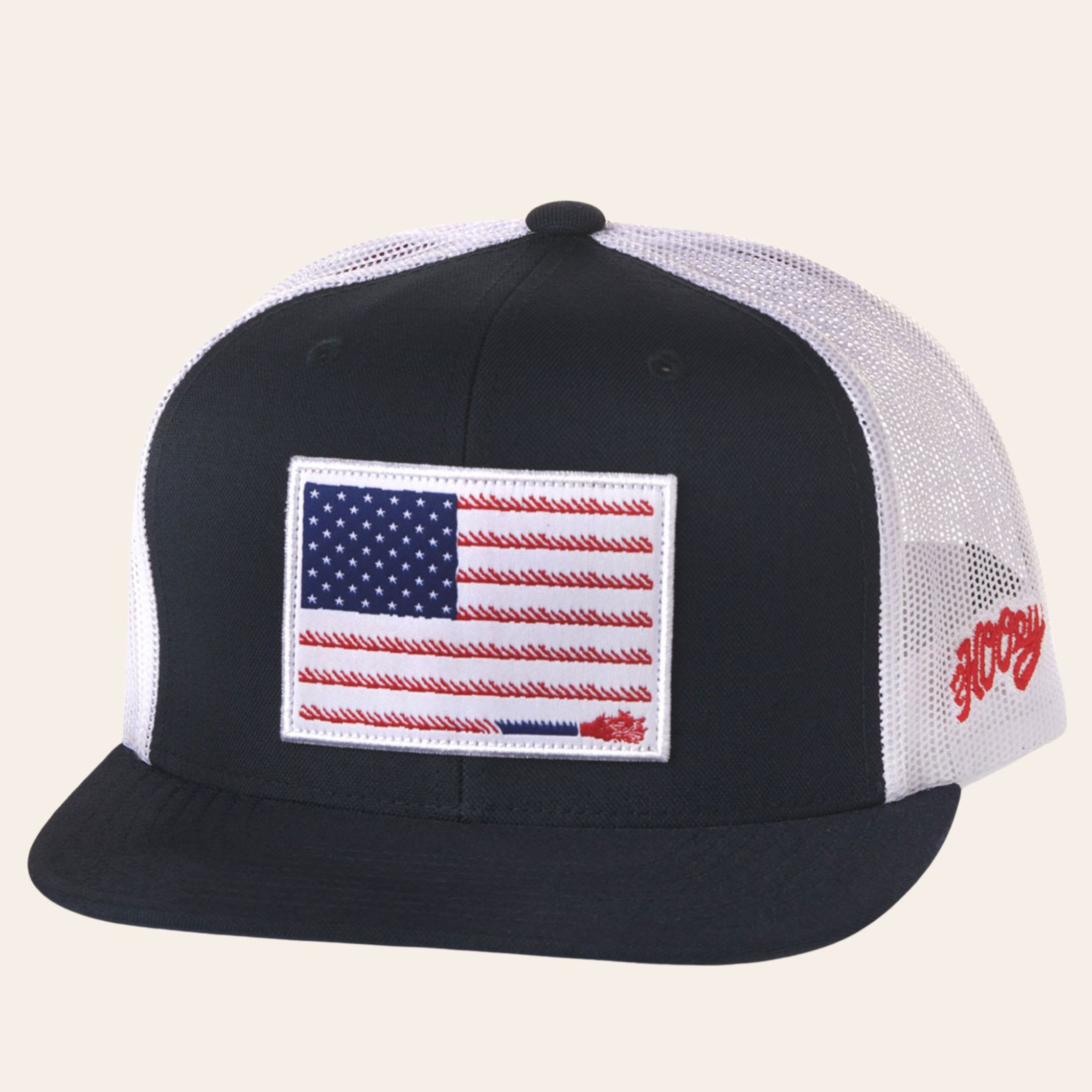Hooey Men's Navy & White With A Liberty Roper Flag Patch & Hybrid Bill Cap In Blue