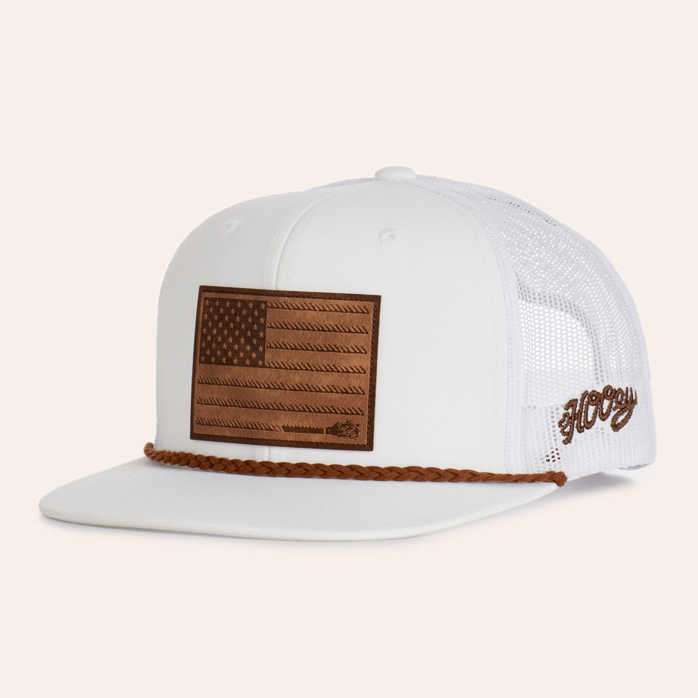 Hooey Liberty Roper White Hybrid Bill Patch Cap