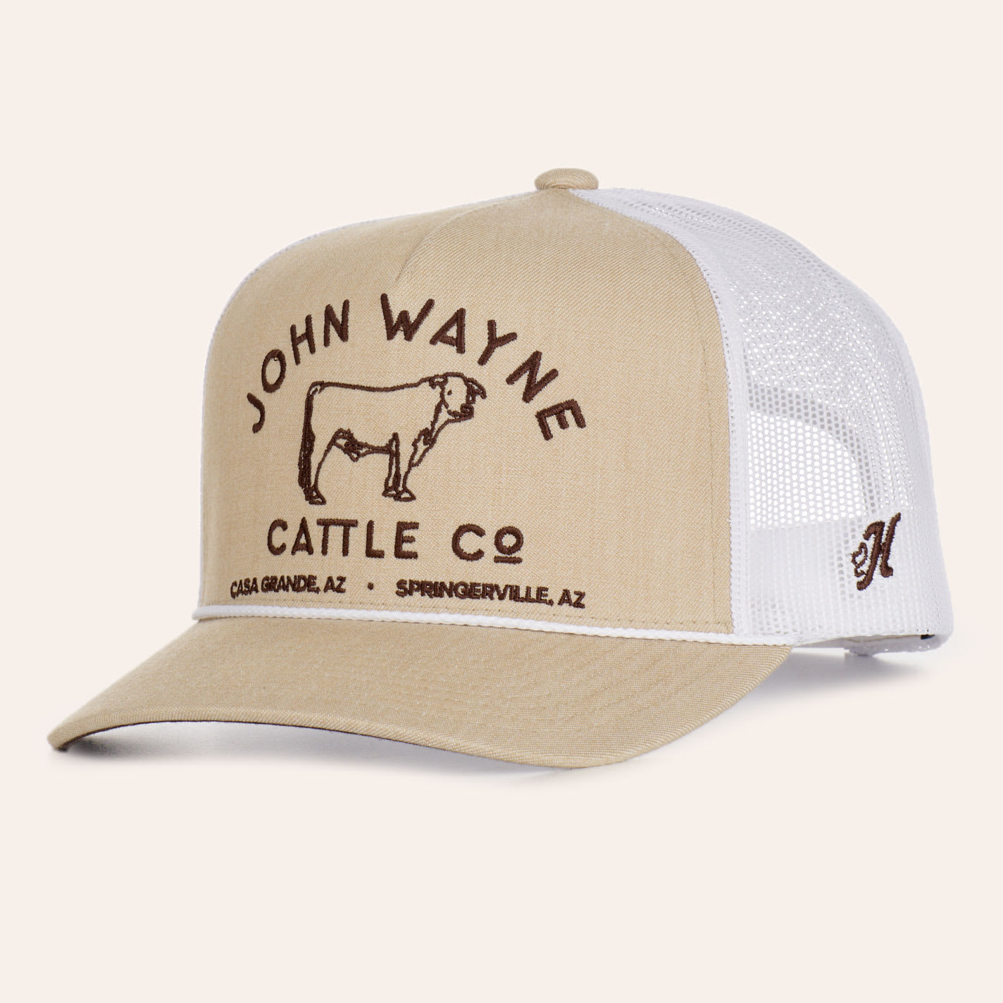 Hooey John Wayne Cattle Company Embroidered Curved Bill Cap In Brown