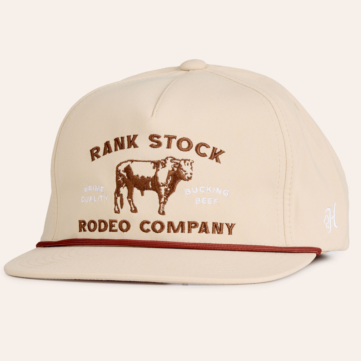 Hooey Tan Rank Stock Embroidered Rope Flat Bill Cap In Brown
