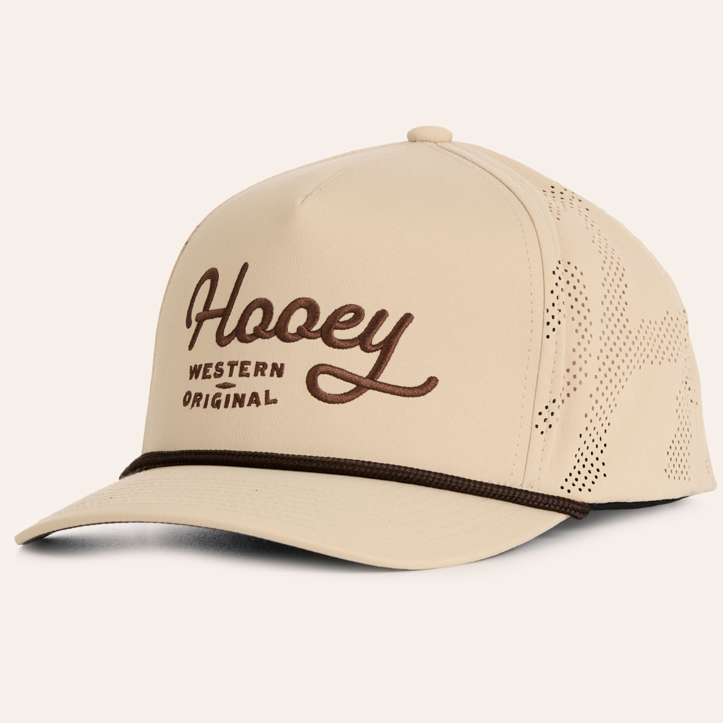Hooey Tan Og Logo Embroidered Curved Bill Rope Performance Cap In Brown