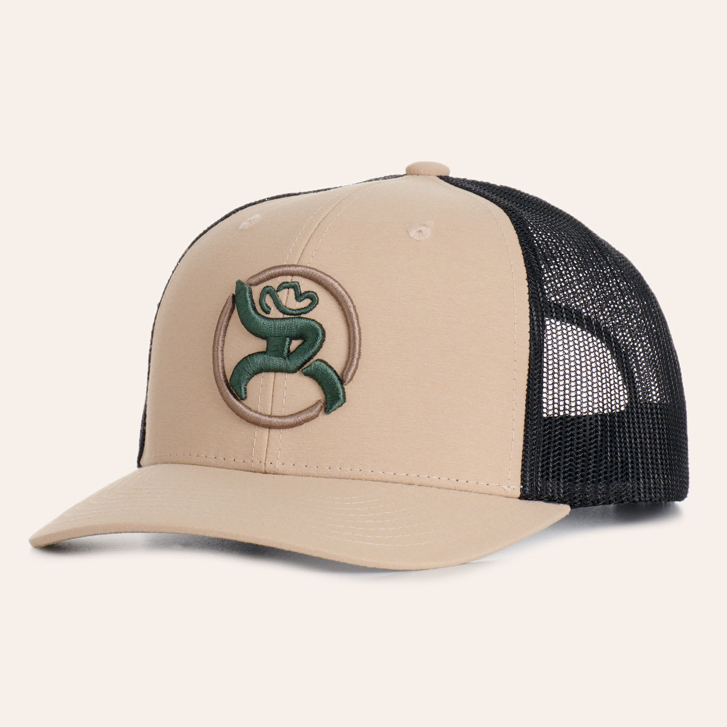 Hooey Strap Tan & Black Curved Bill Logo Cap In Brown