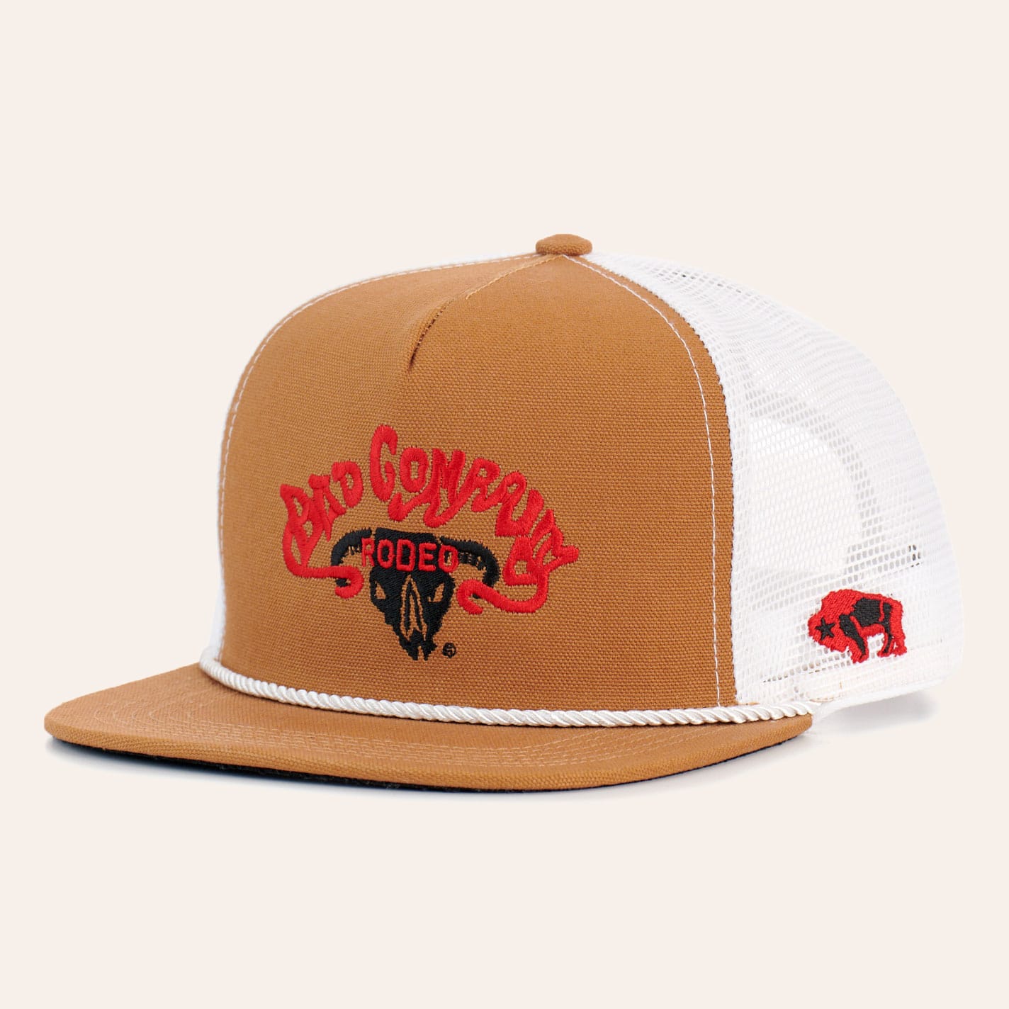 Hooey Men's Tan & White Embroidered Bad Company Logo Curved Bill Cap In Brown