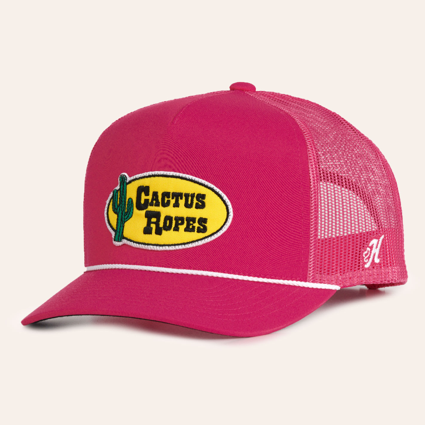 Hooey Men's Dark Pink Old School Cactus Ropes Patch Cap